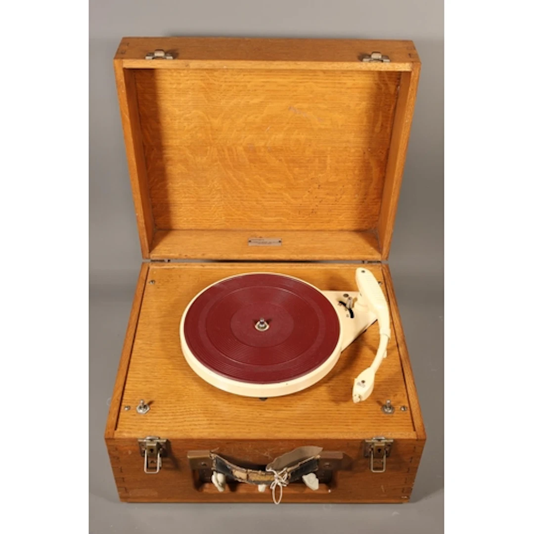 Clarke & Smith Record Player in Oak Case