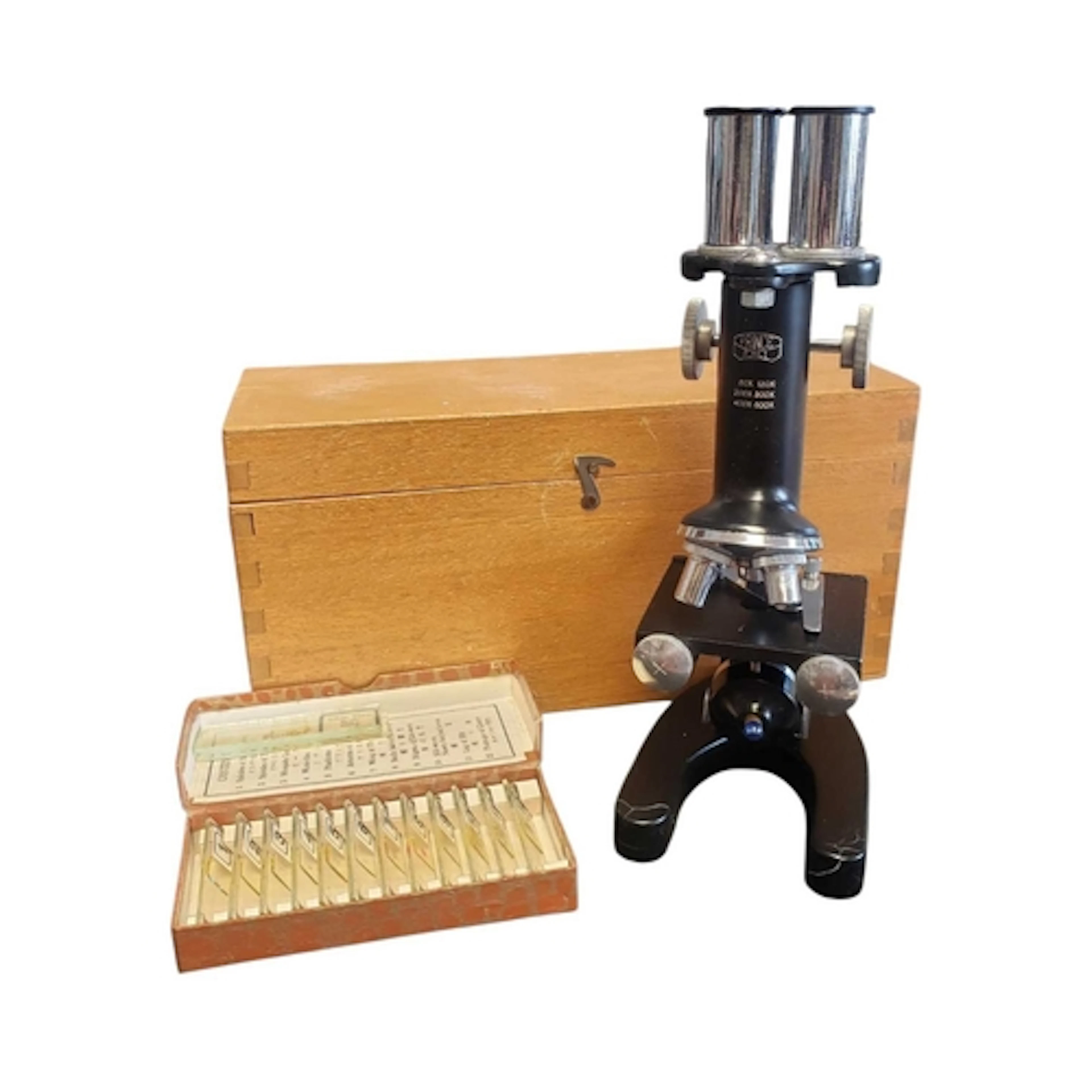 A 20th century cased Prince P.M.I. compound microscope. The ...