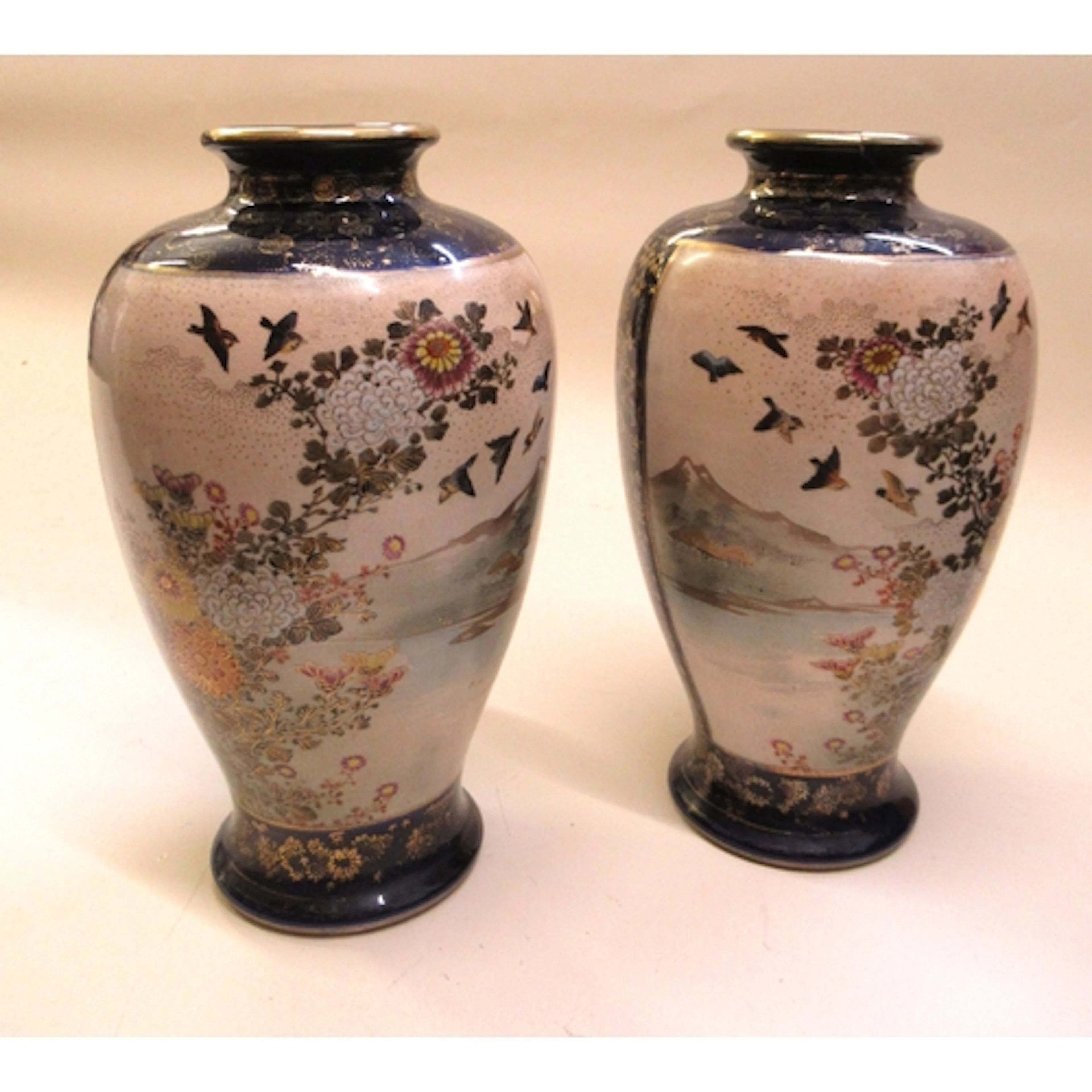Pair of Satsuma vases (at fault), together with an Alvar Aal...