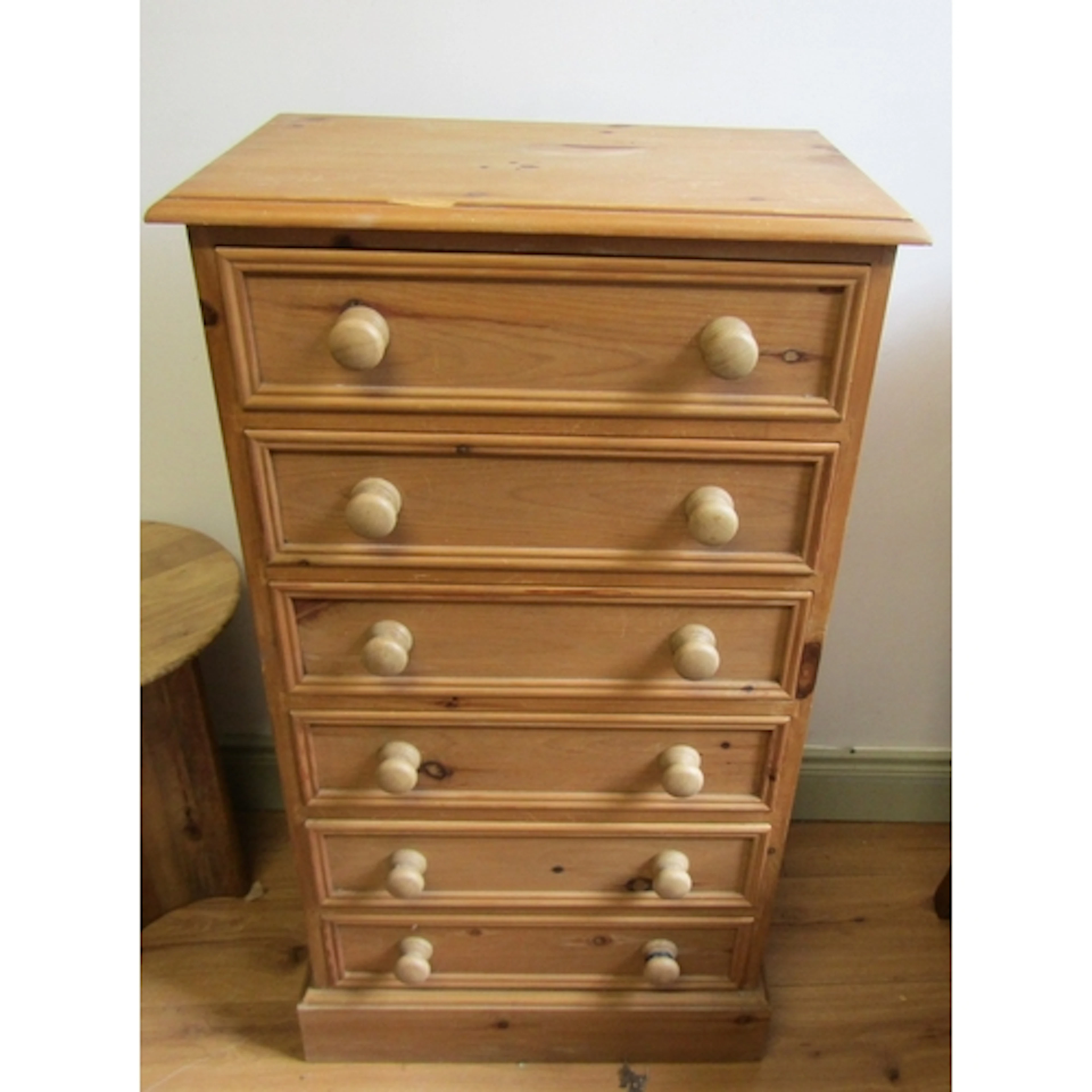 Pine Wellington Chest of Six Drawers Plinth Base Approximate...