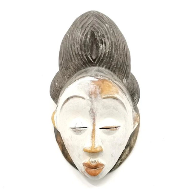 Hand carved African tribal mask with original paint detail -...