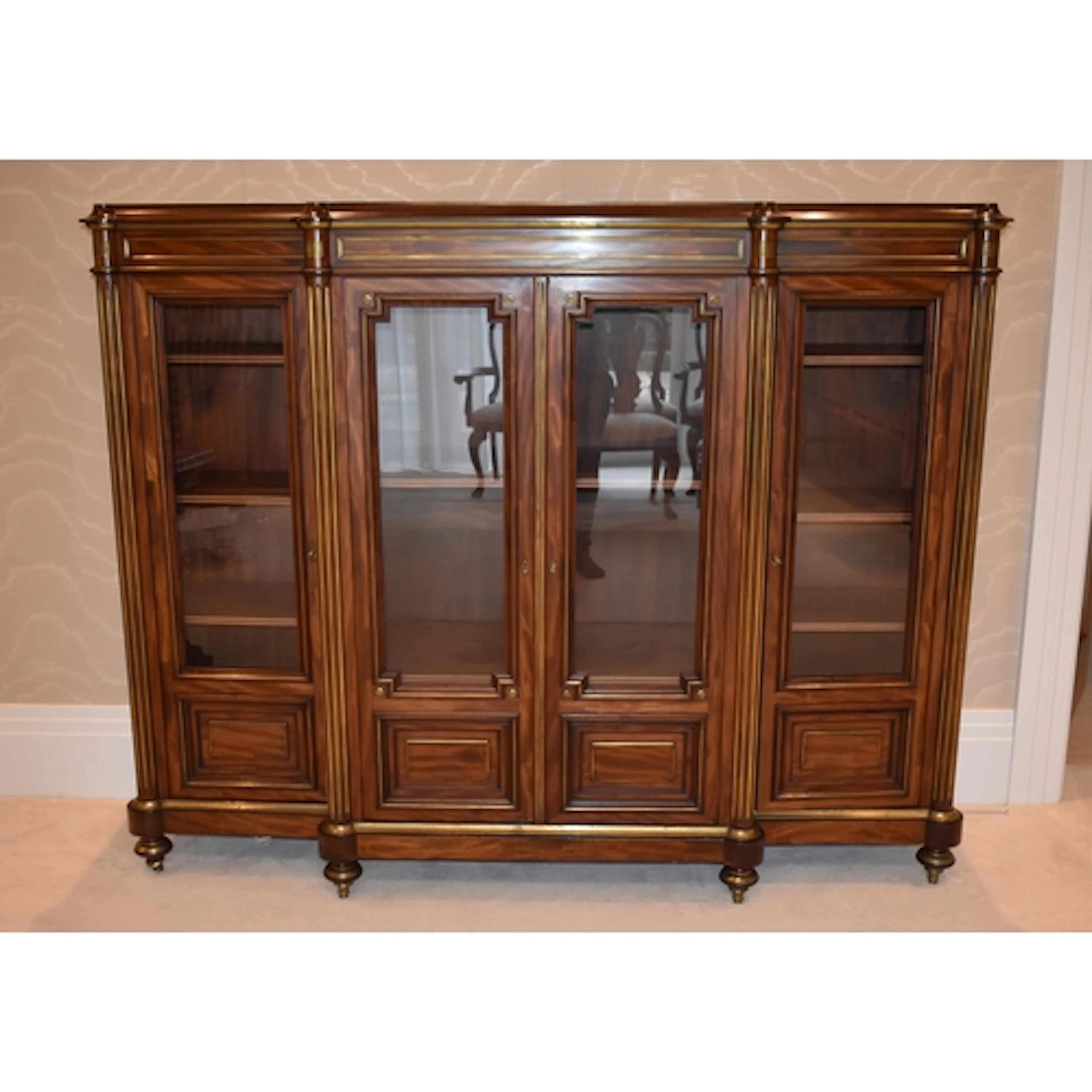 A FINE LATE 19TH CENTURY FRENCH CARVED WOOD BRONZE MOUNTED D...