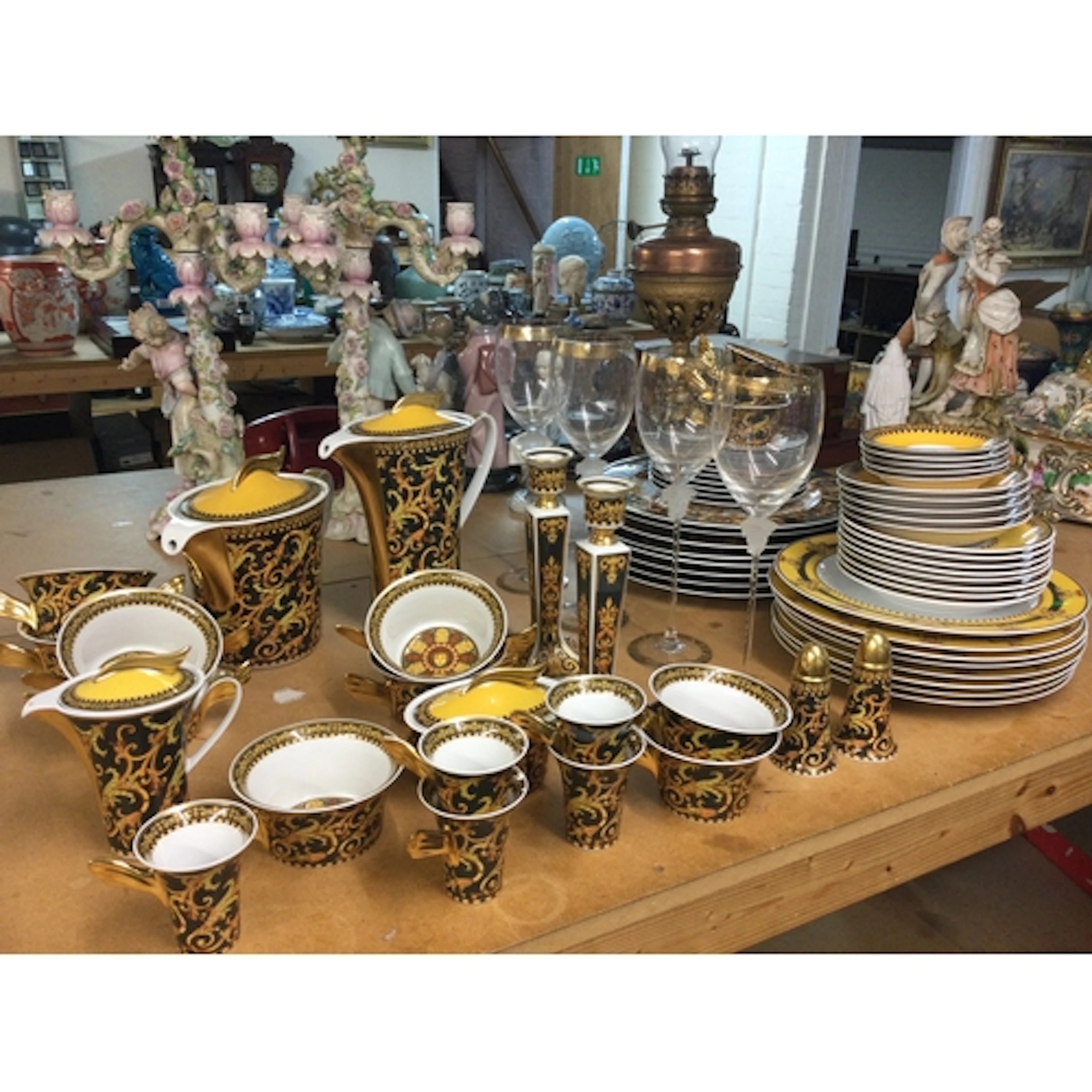 GIANNI VERSACE & PAUL WUNDERLICH. Dinner set including plate...