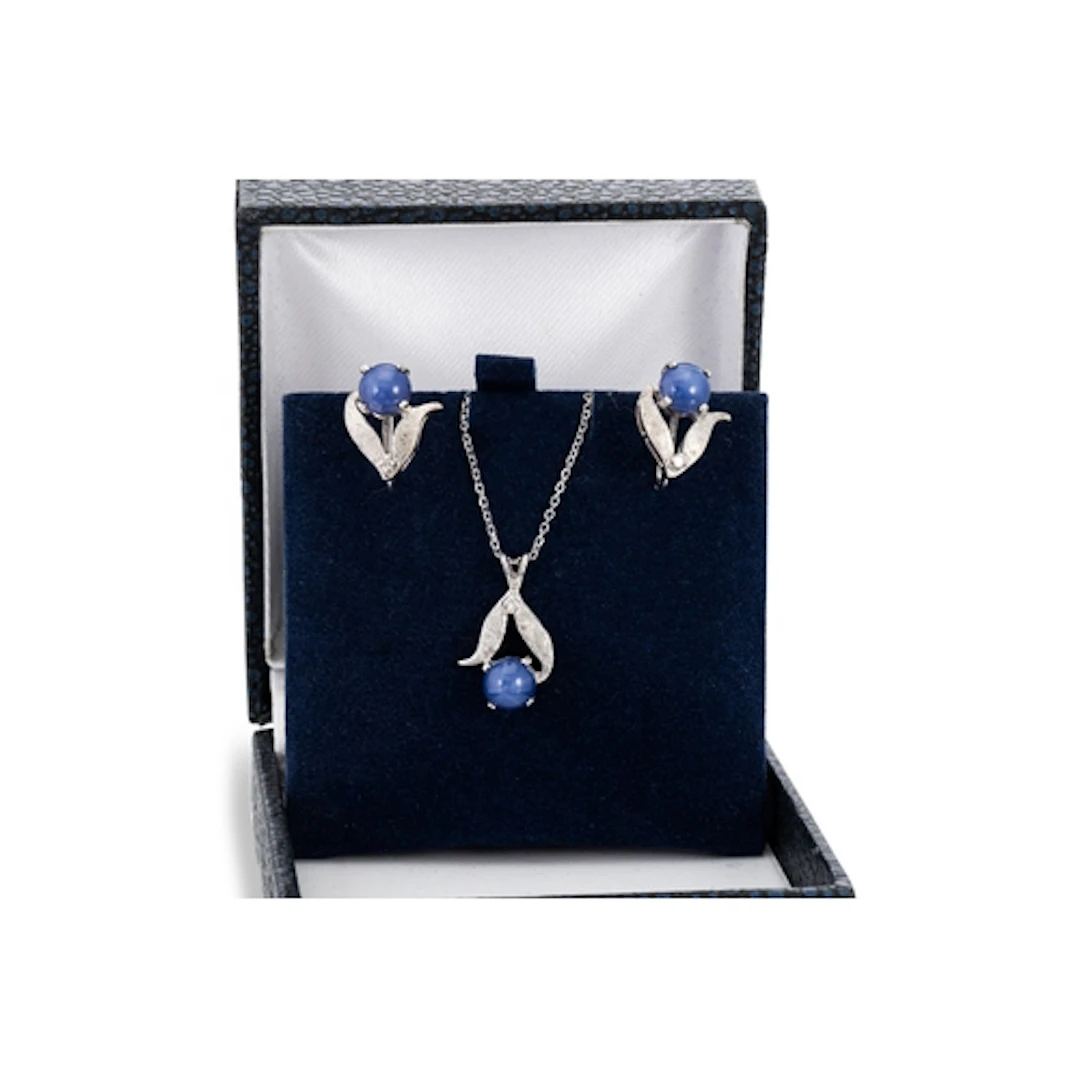A VINTAGE SYNTHETIC SAPPHIRE PENDANT, together with matching...
