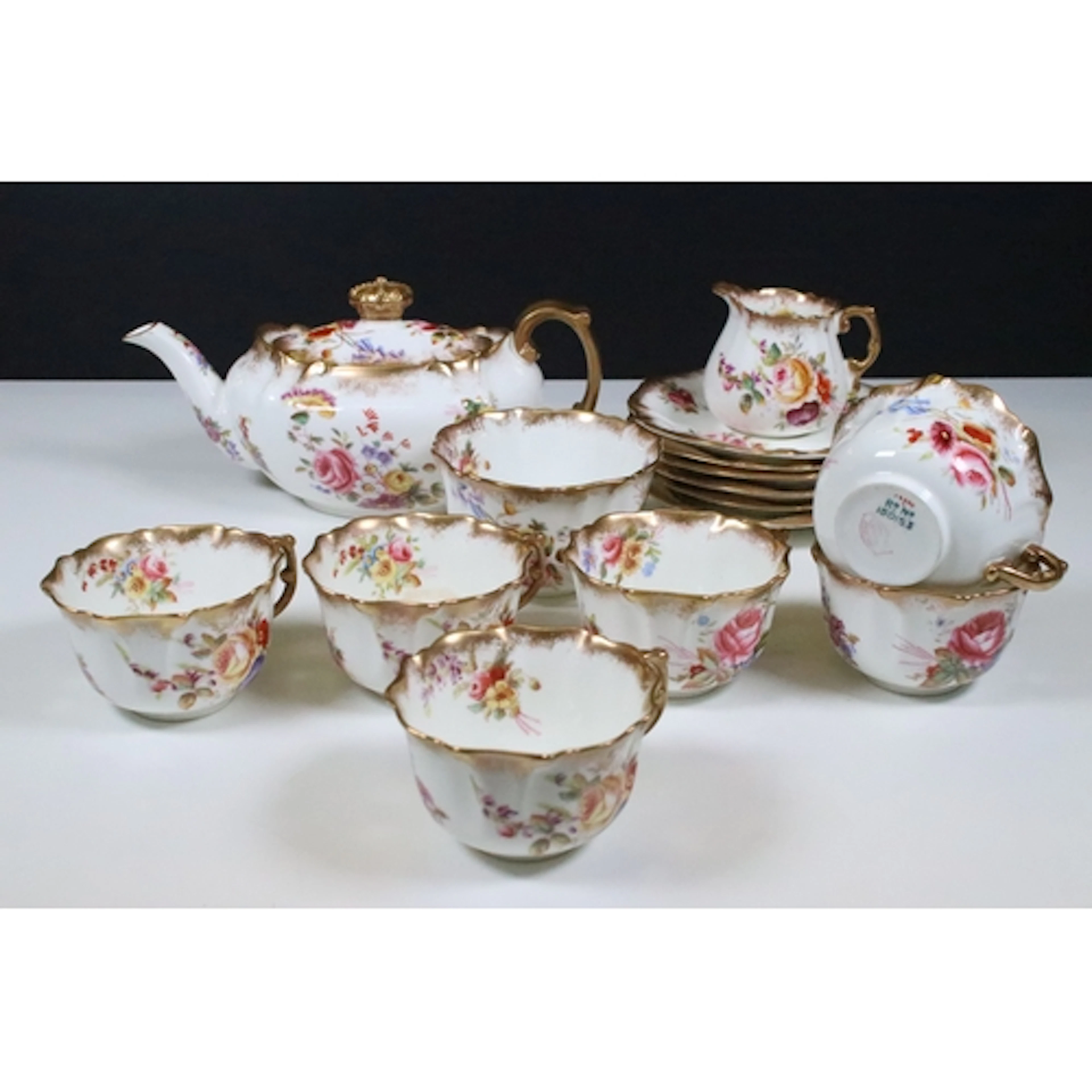 Hammersley & Co floral spray tea set, comprising six cups, s...