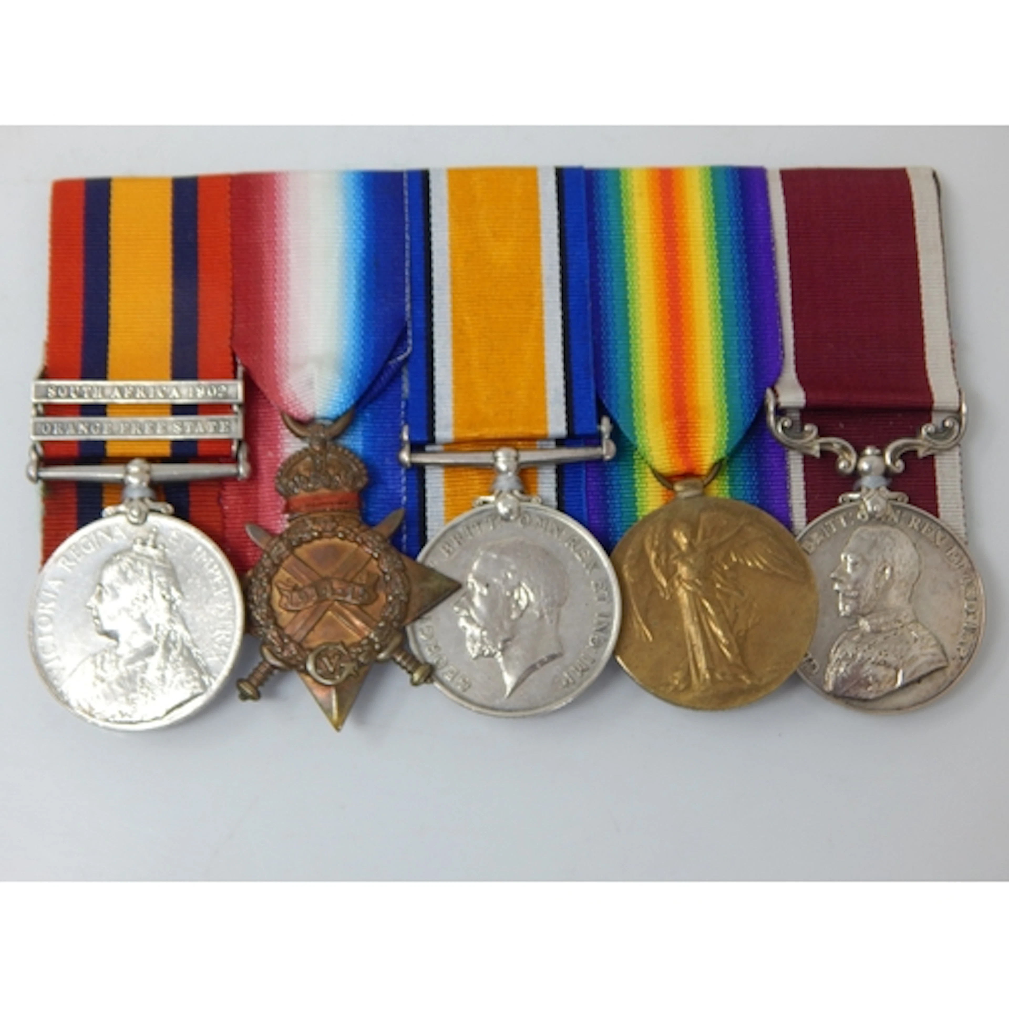 Boer War Q.S.A Medal with Clasps for 1902 & Orange Free Stat...