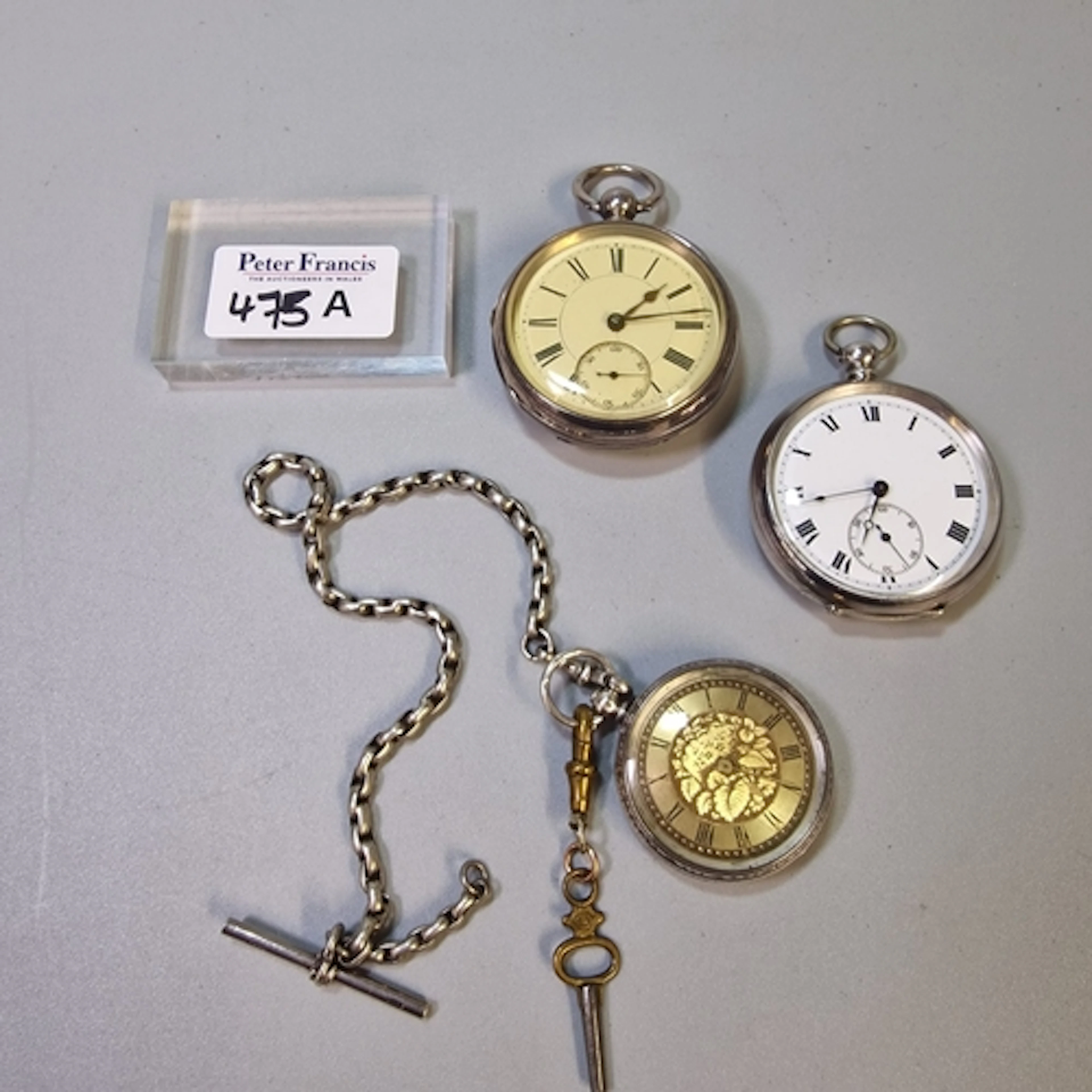 Late Victorian continental silver lady's engraved fancy fob ...