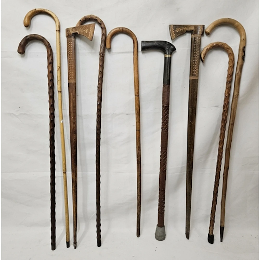Walking Sticks/Canes, 2 with head handles (9)