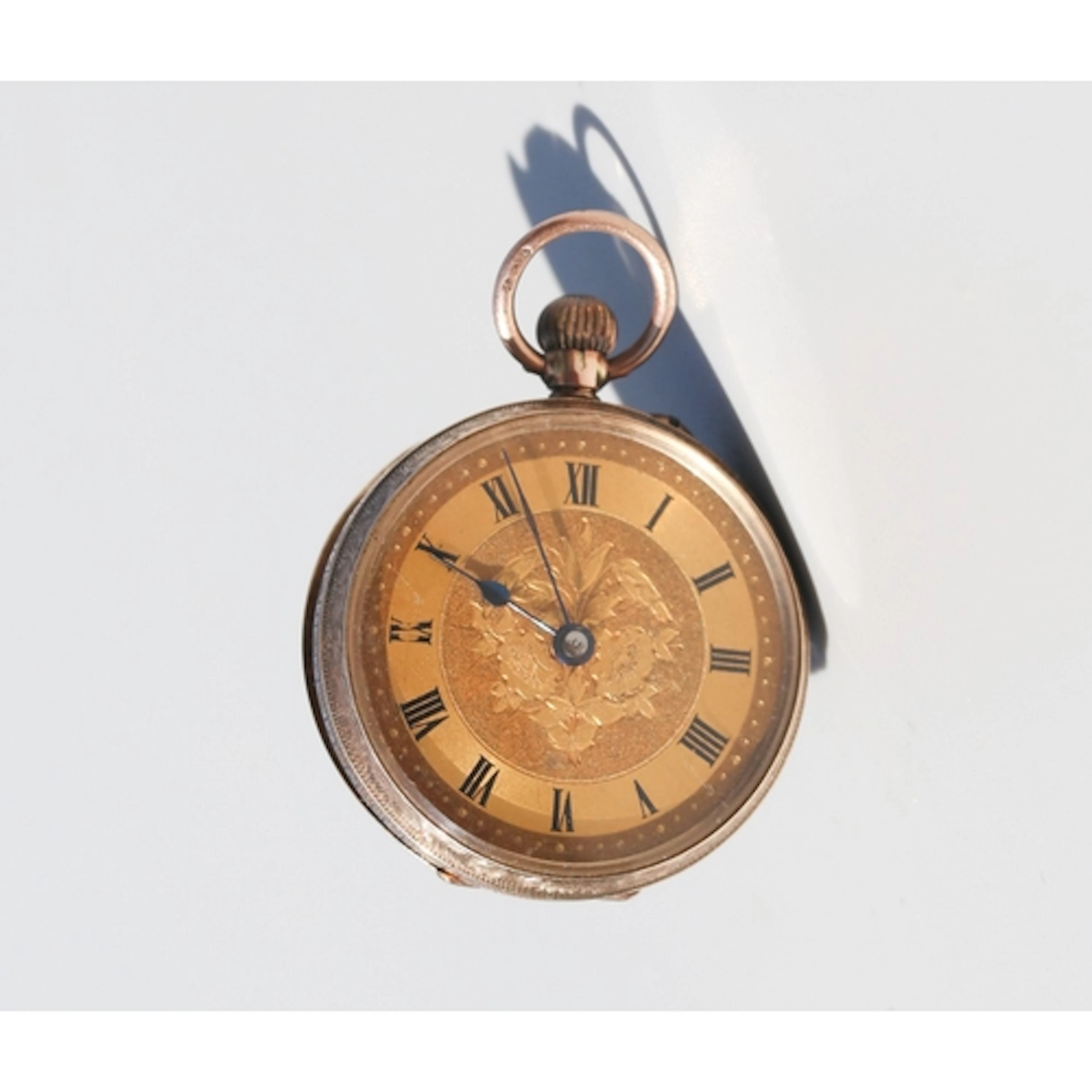 9 Carat Yellow Gold Cased Swiss Made Pocket Watch, Incised D...