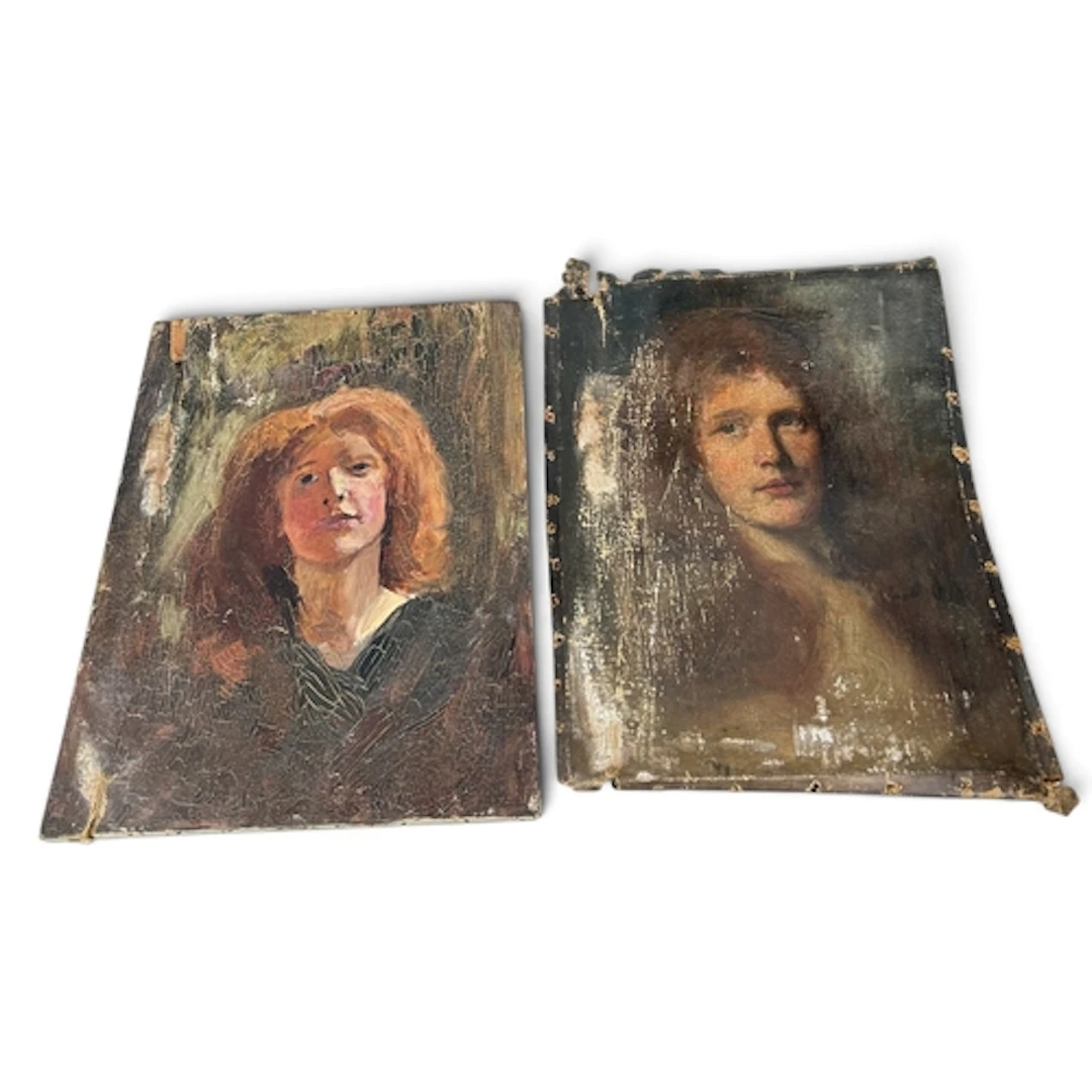 20TH CENTURY SCHOOL: TWO PORTRAIT STUDIES Depicting a sitter...