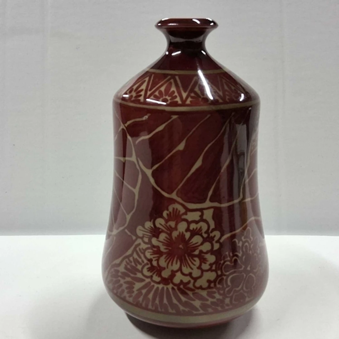 A BERNARD MOORE FLAMBE VASE, featured in a shouldered form w...