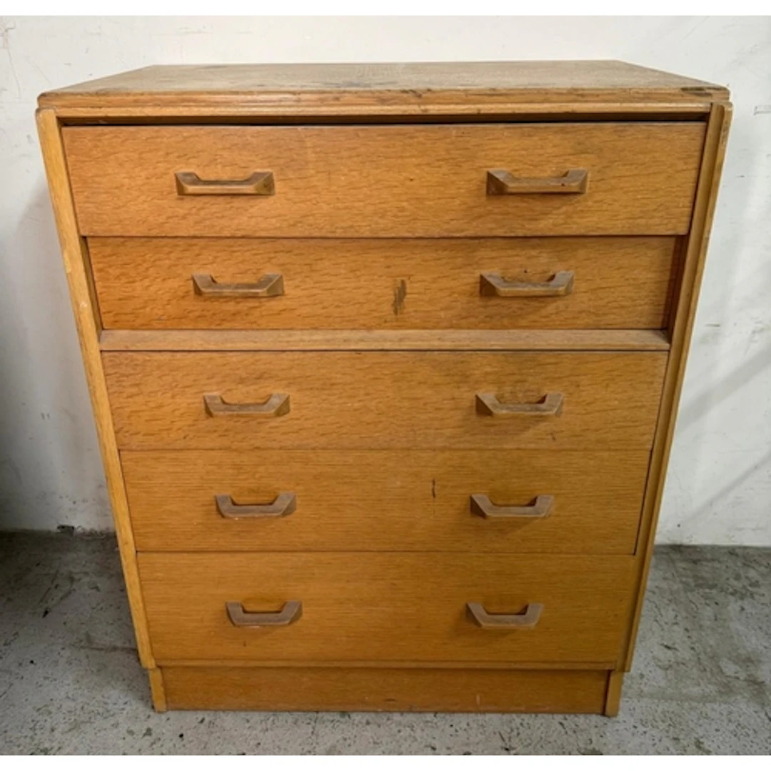 A G-Plan chest of five graduated drawers. Height 97cm 76x45...