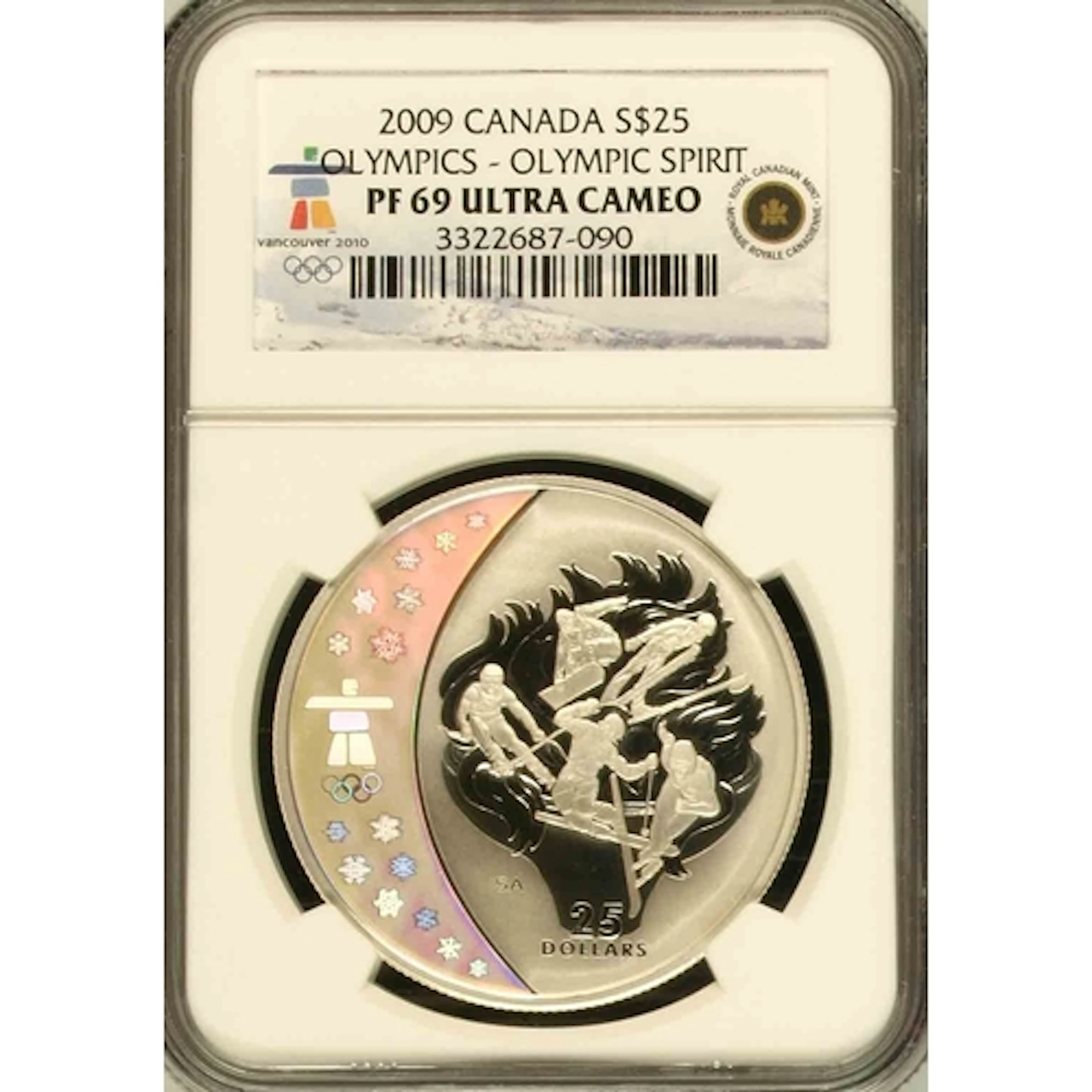 2009 Canada Vancouver Winter Olympics silver $25 coin, ‘Olym...