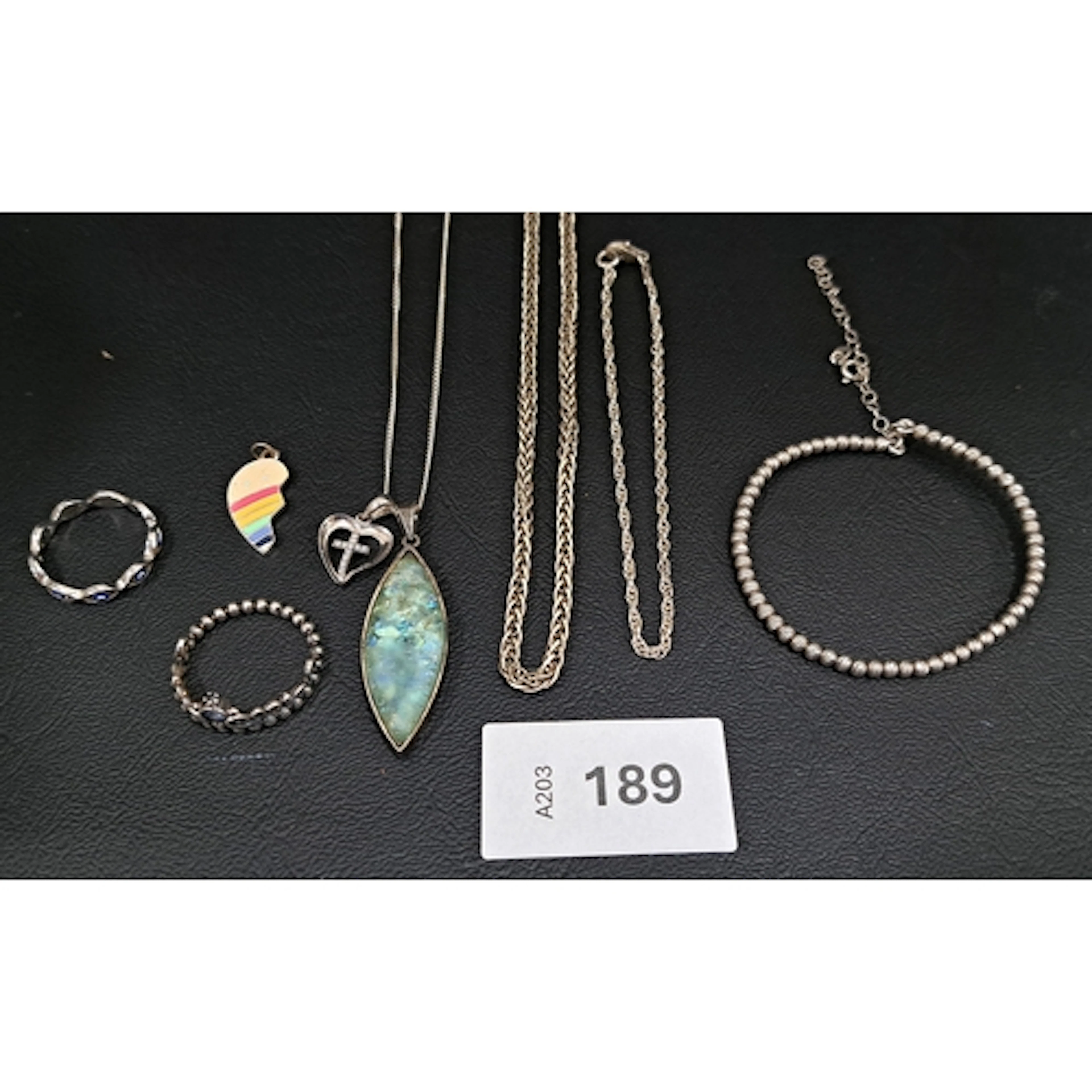 SELECTION OF SILVER AND OTHER JEWELLERY comprising two silve...