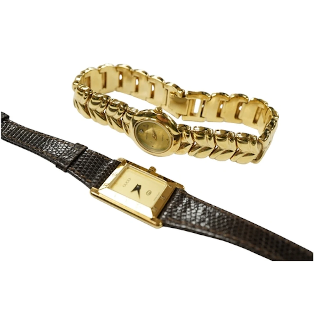 Two lady's wrist watches, to include a Gucci rectangular dia...