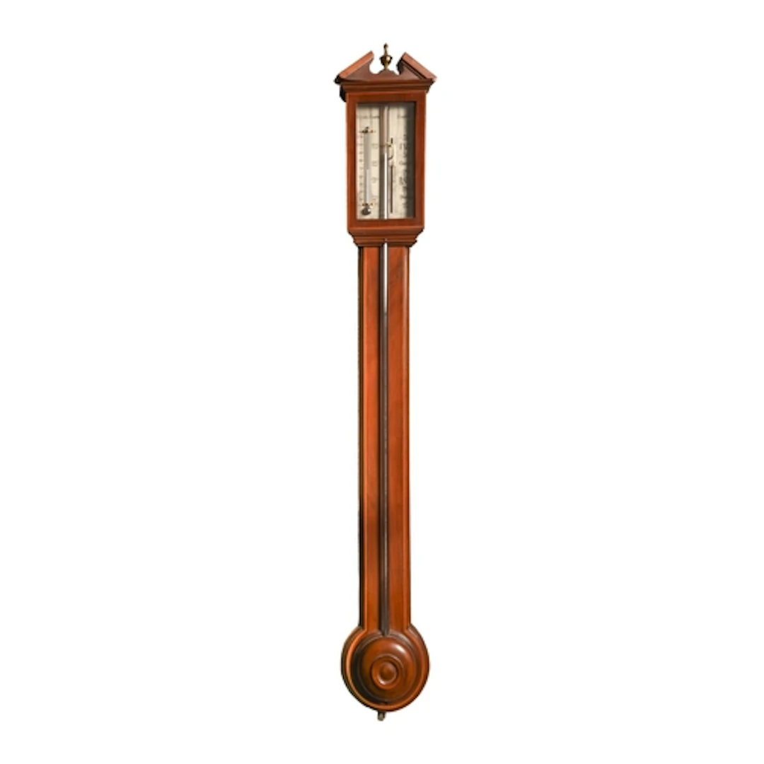 A mahogany exposed-tube stick or cistern barometer, Negretti...