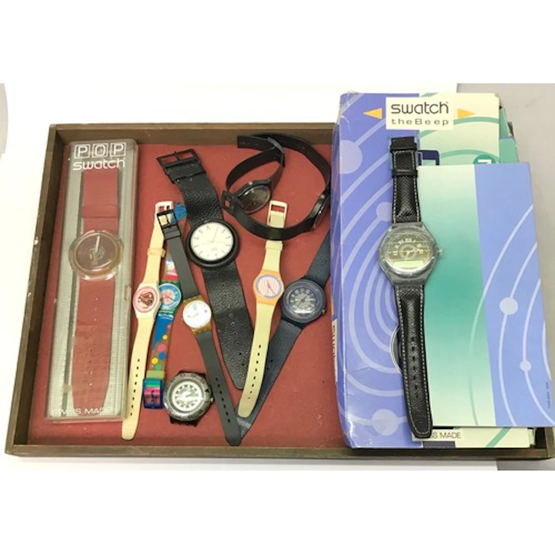 A collection of Swatch quartz wristwatches incl two boxed ex...