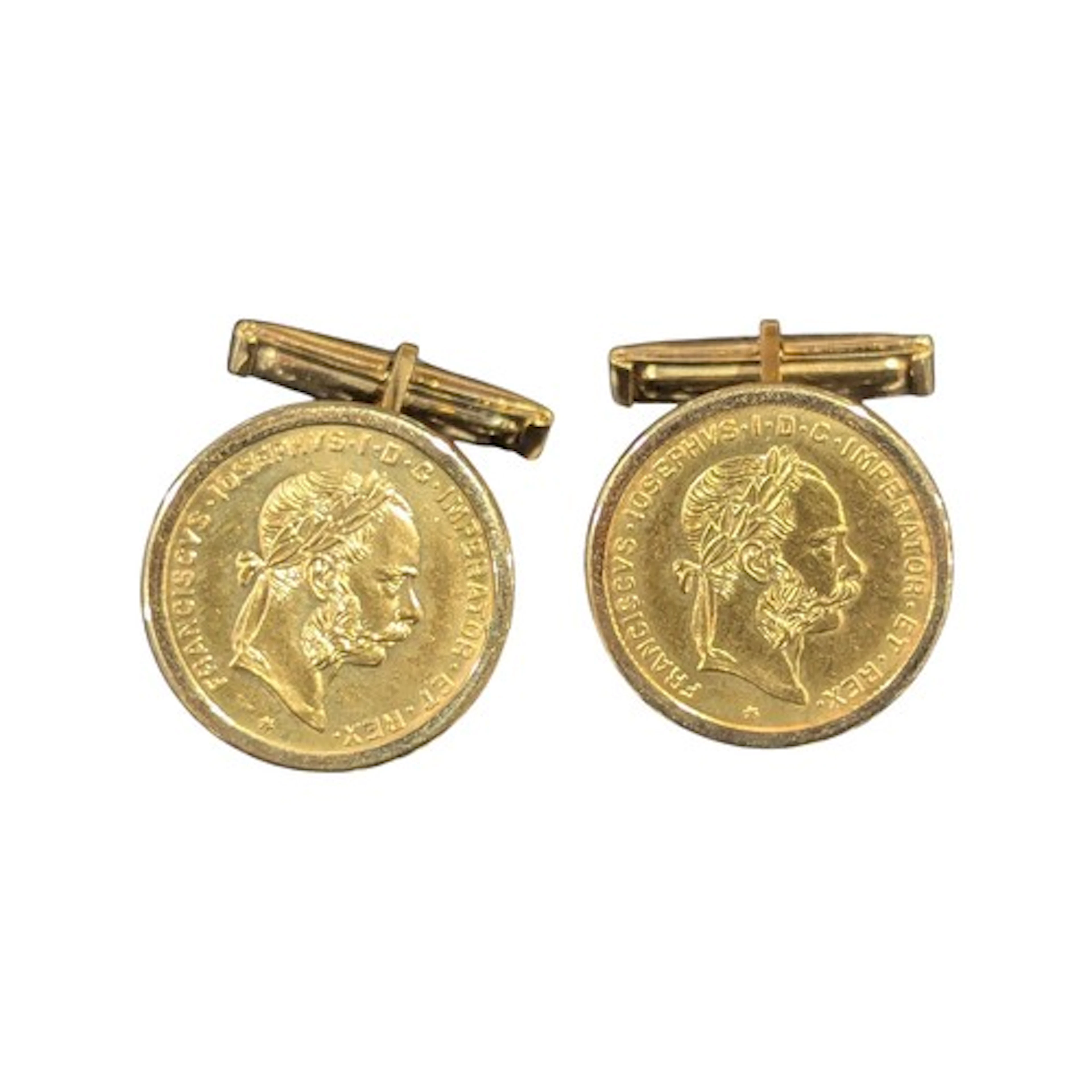 A pair of Austrian Franz Joseph I gold ducat coins, dated 18...