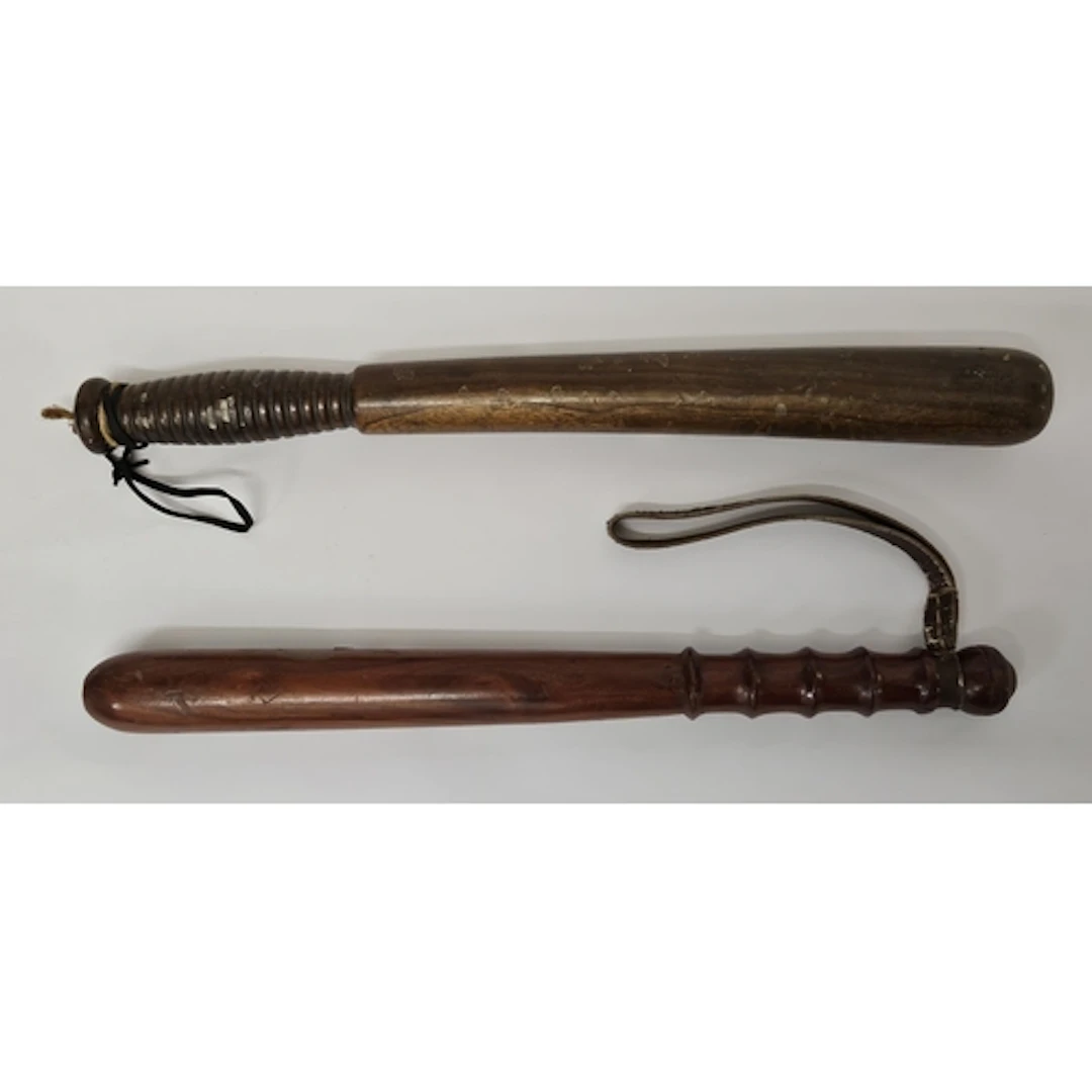 2 Wooden Truncheons, largest 43cm (2)