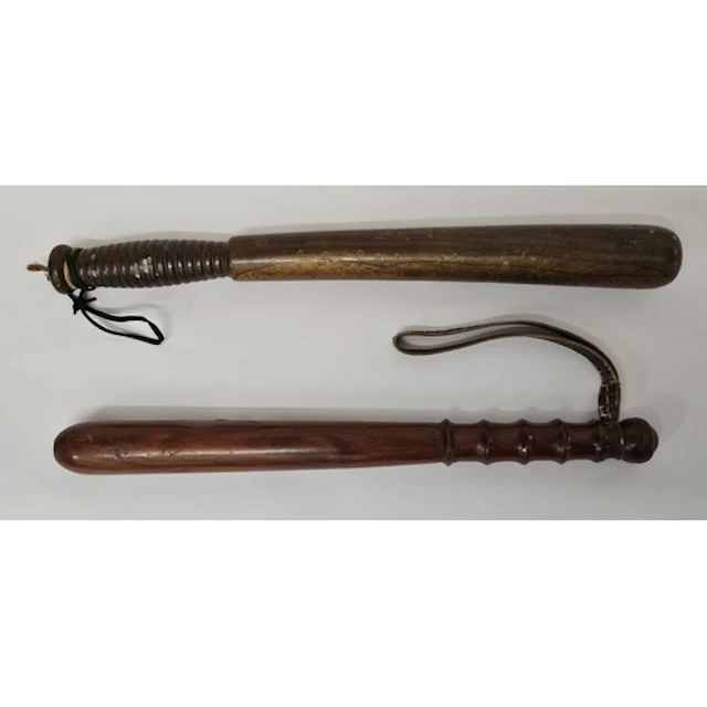 2 Wooden Truncheons, largest 43cm (2)