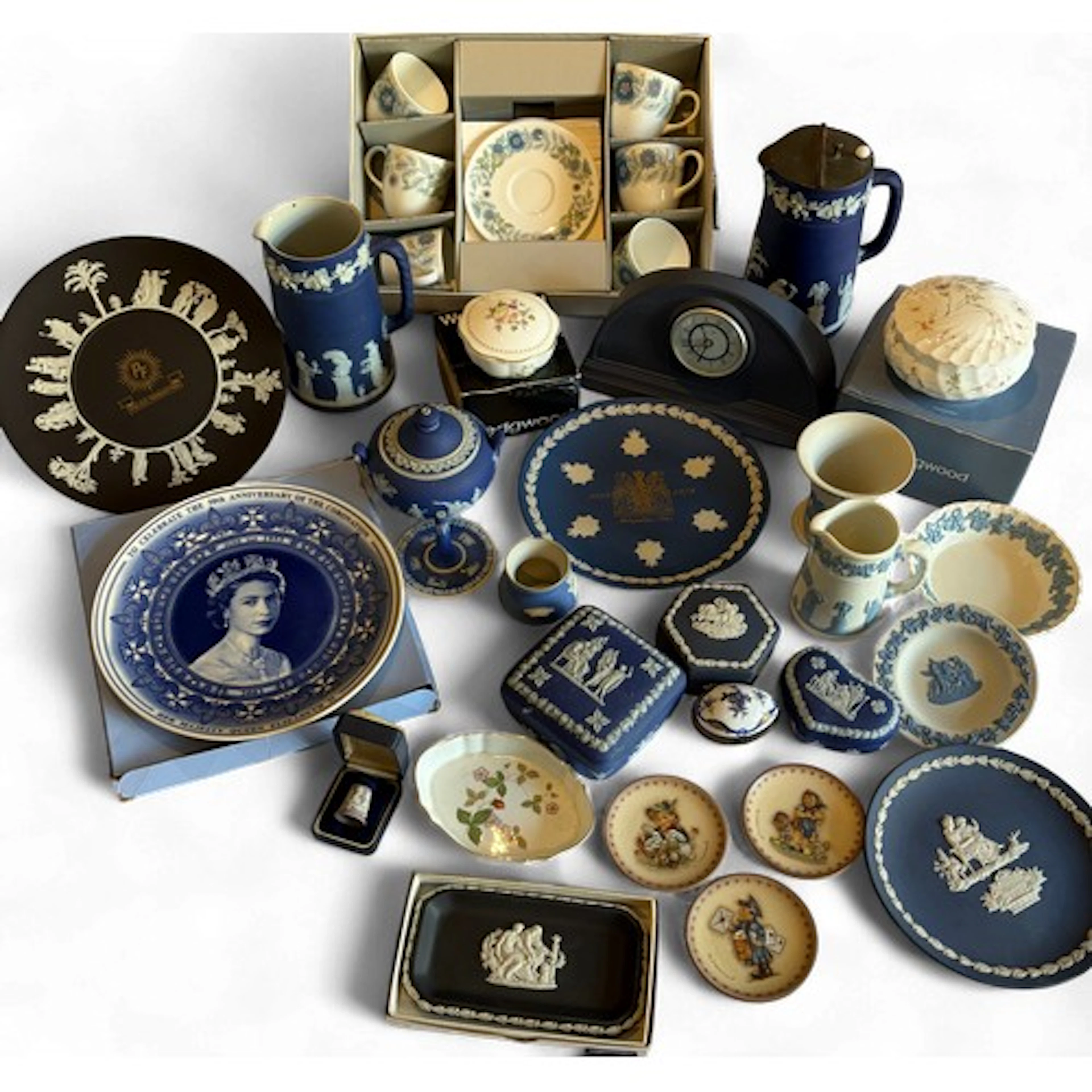 Wedgwood ceramics to include black basalt Jasperware; plate ...