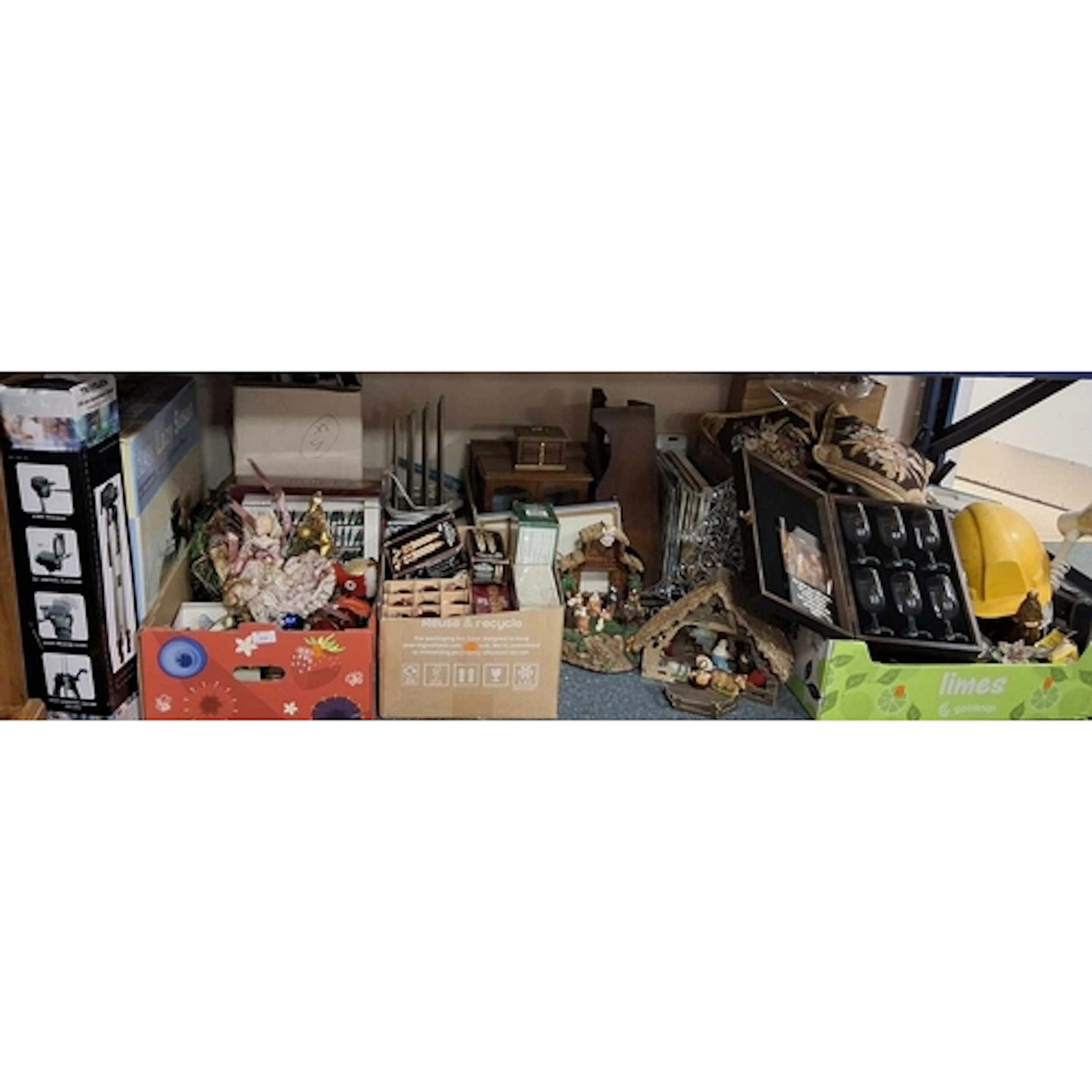 FIVE BOXES AND LOOSE MISCELLANEOUS ITEMS, including a quanti...