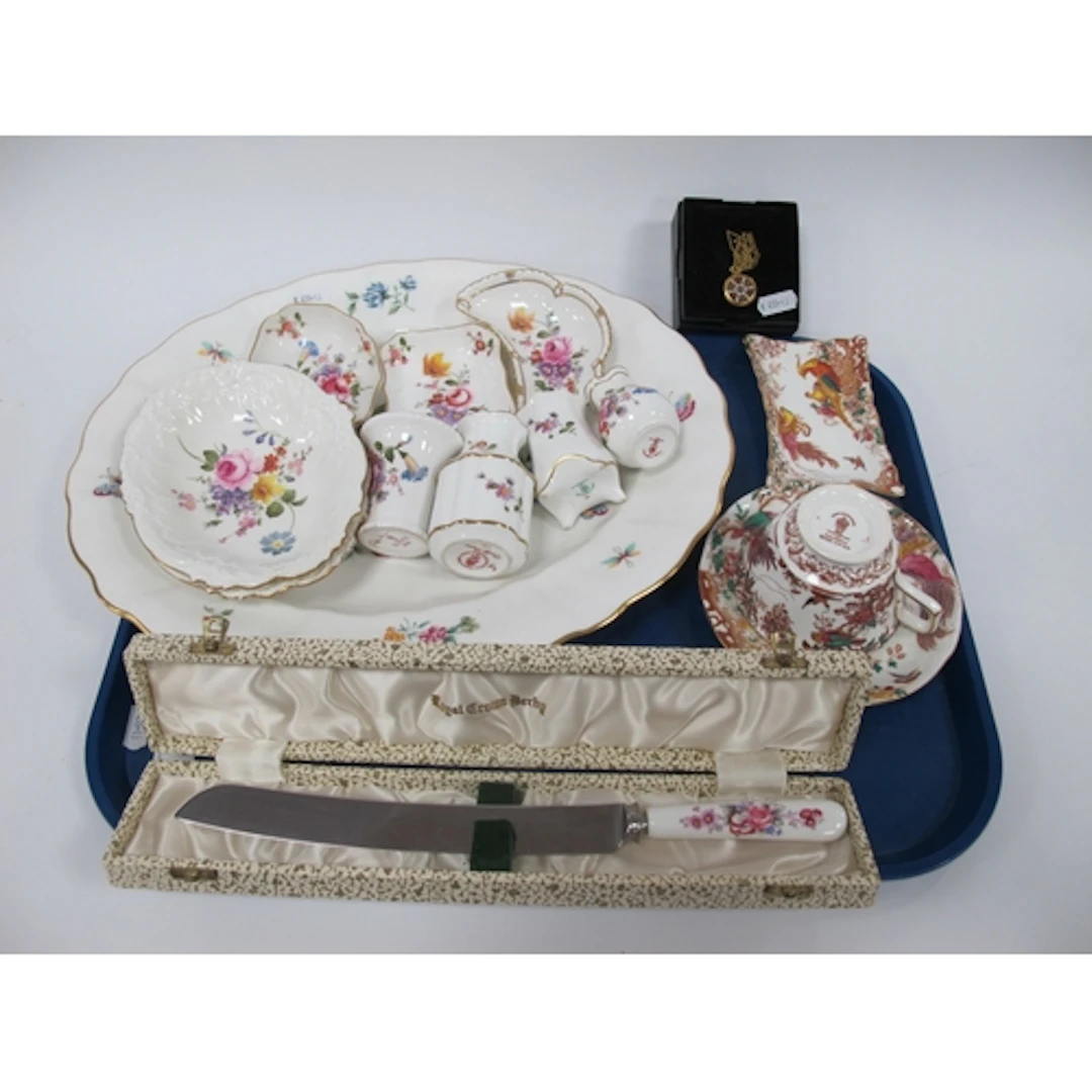 Royal Crown Derby porcelain, including boxed Imari insert pe...