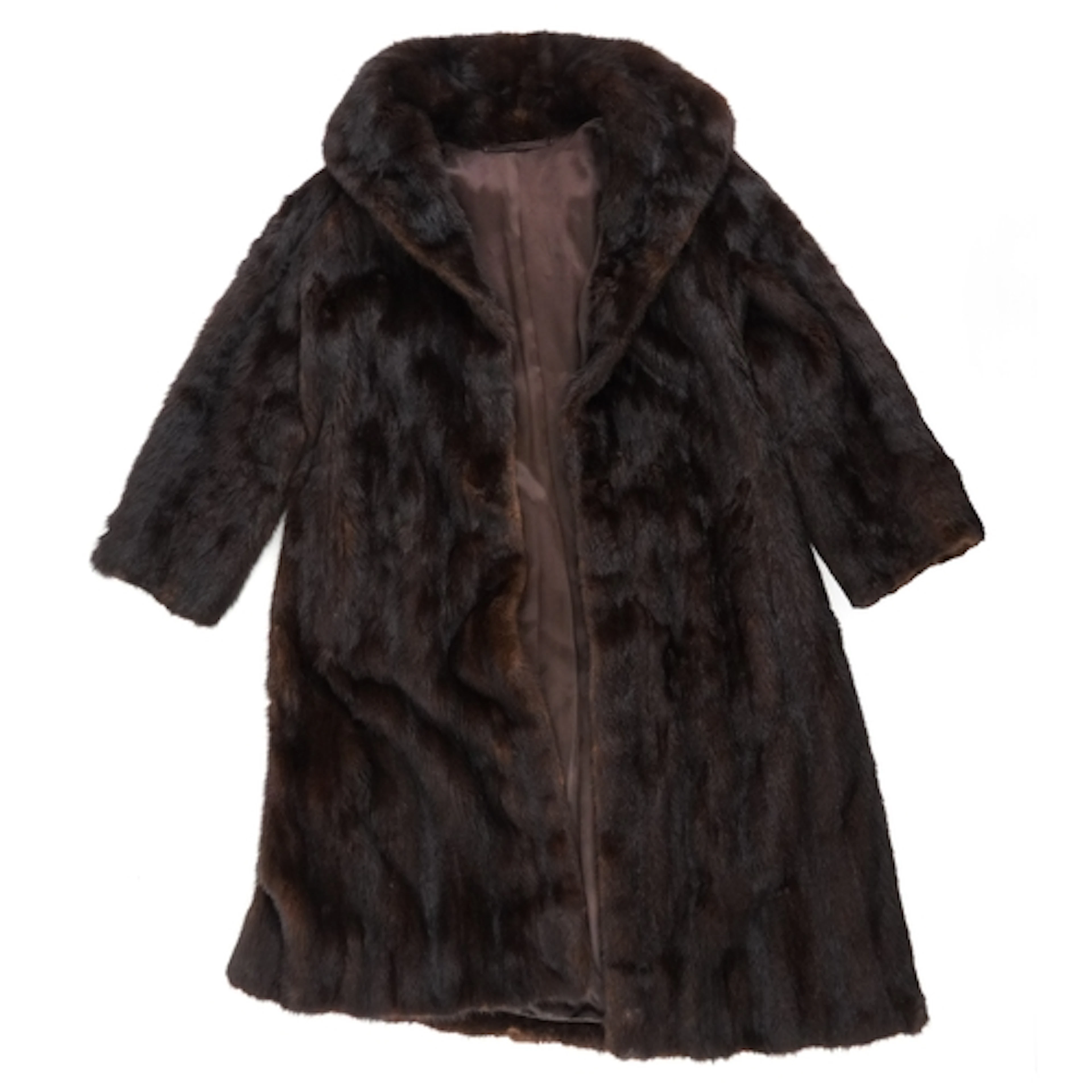 Vintage ladies full length ranch mink coat, size 10, 102cm i...