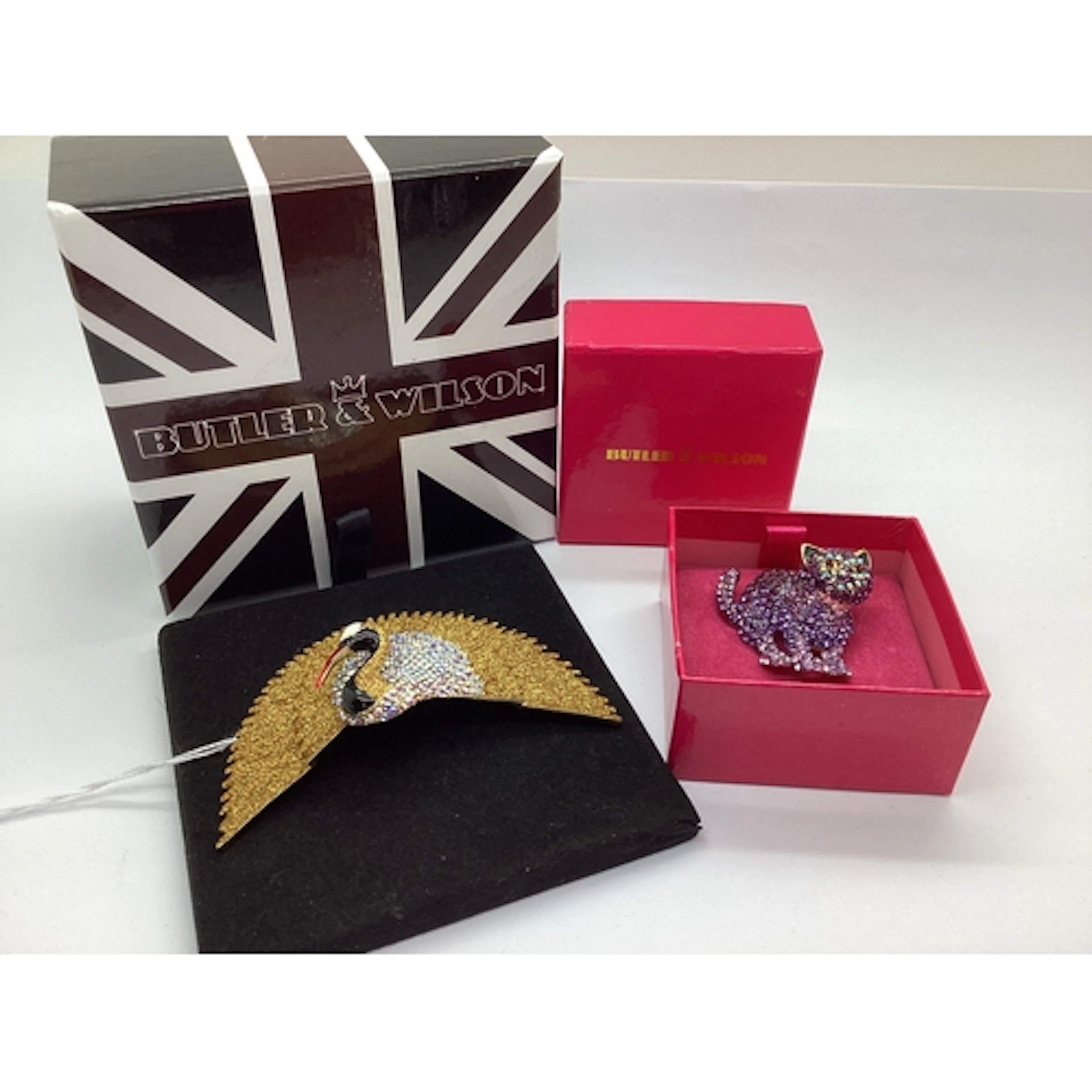 Butler & Wilson; A Large Gold Glitter Stylised Crane Bird Br...