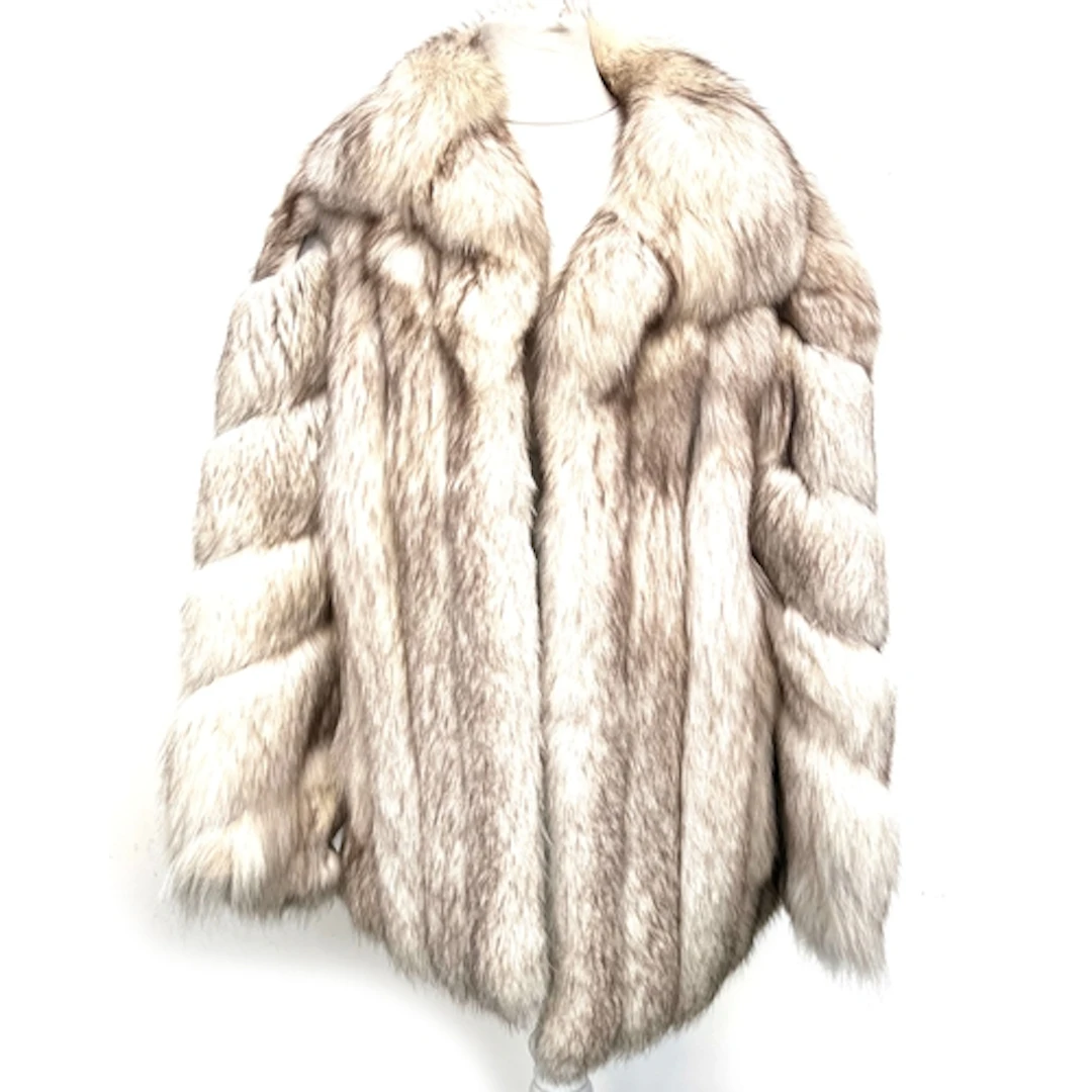 A vintage silver fox fur coat