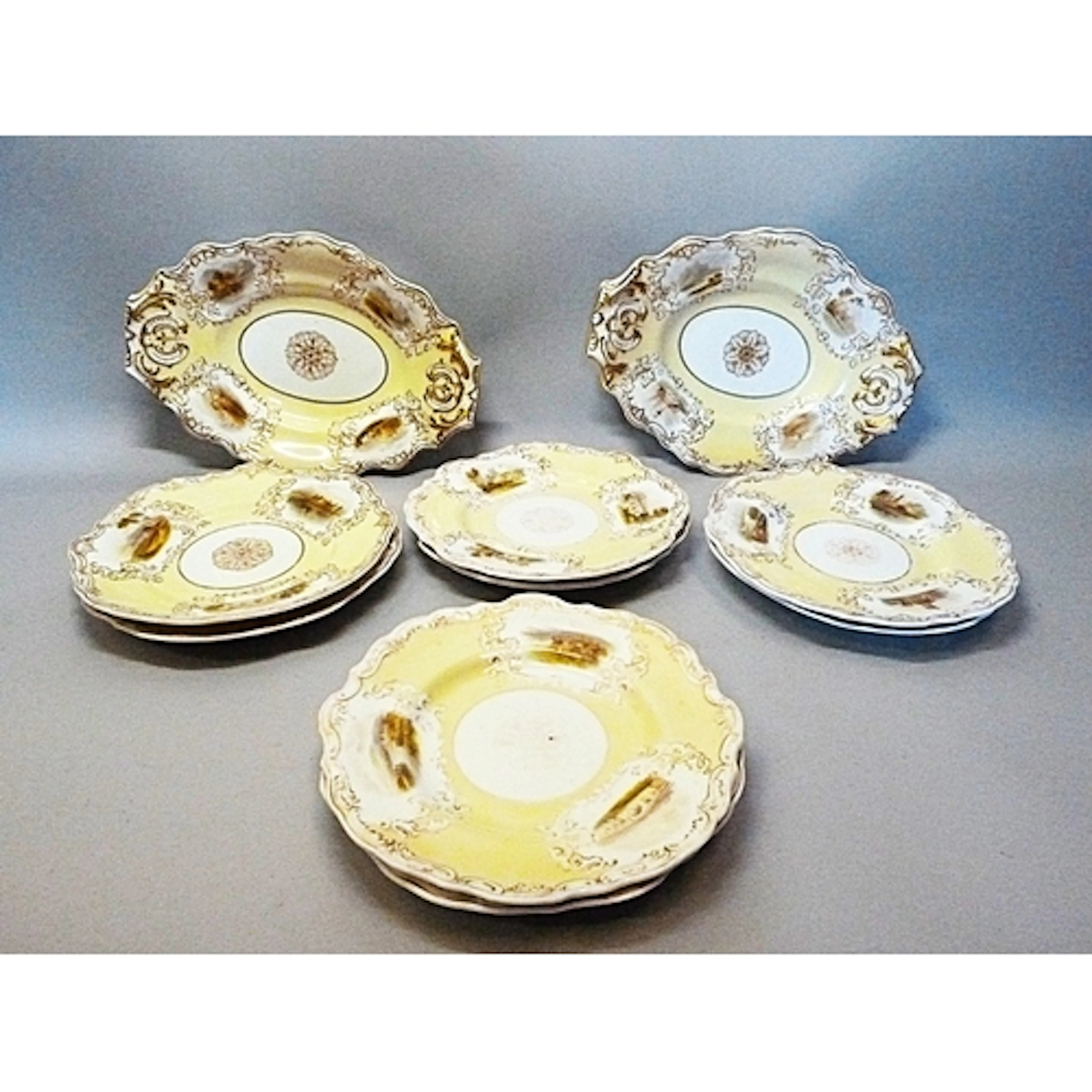 Copeland and Garrett 19th century part pottery fruit set, co...