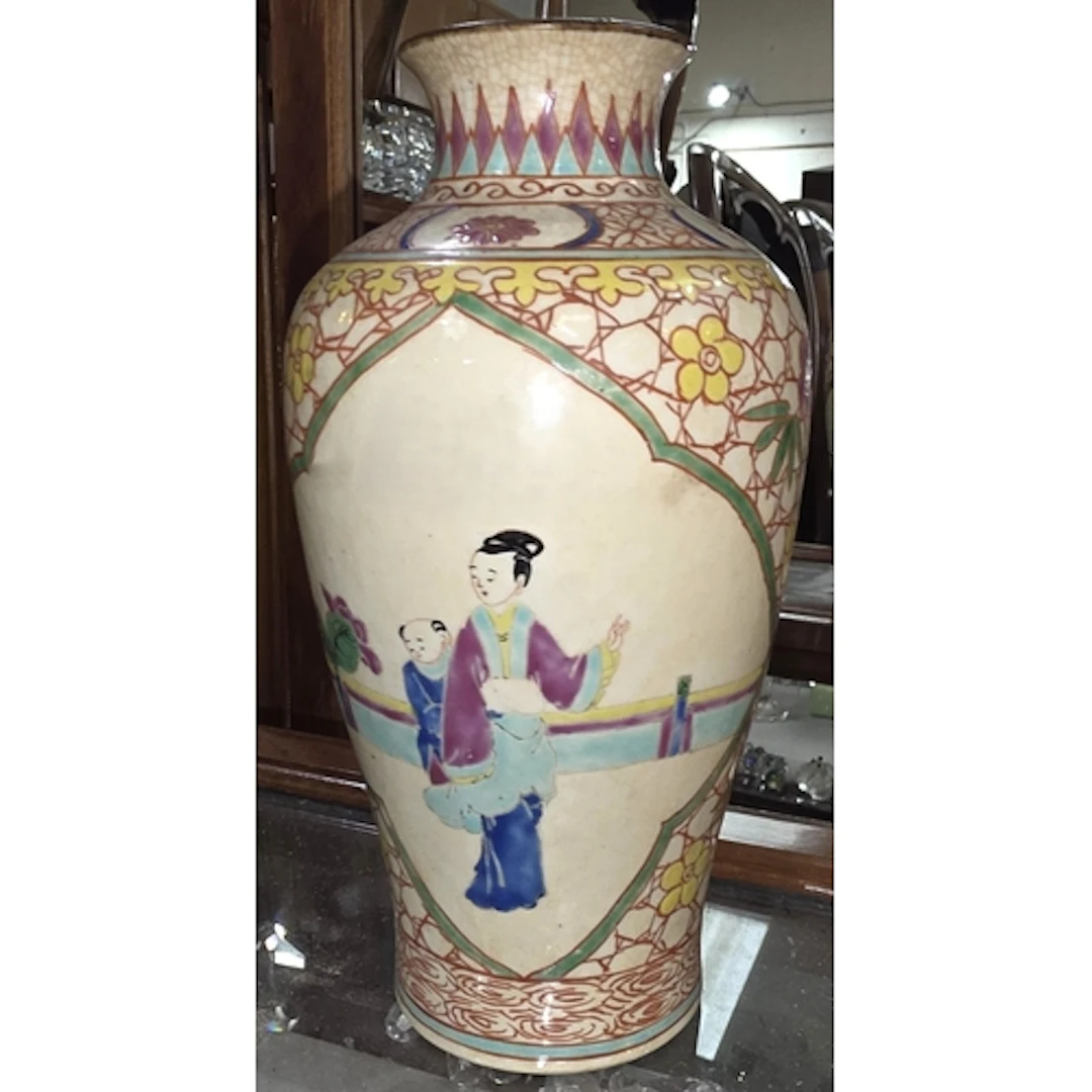 A late 19th/early 20th century Chinese baluster vase, the ca...