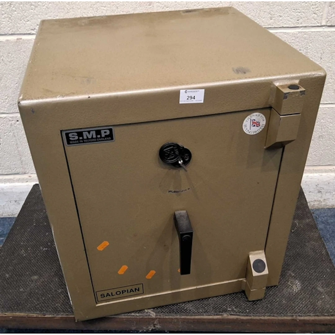 AN S.M.P SALOPIAN CAST IRON SAFE, with a single door (width...