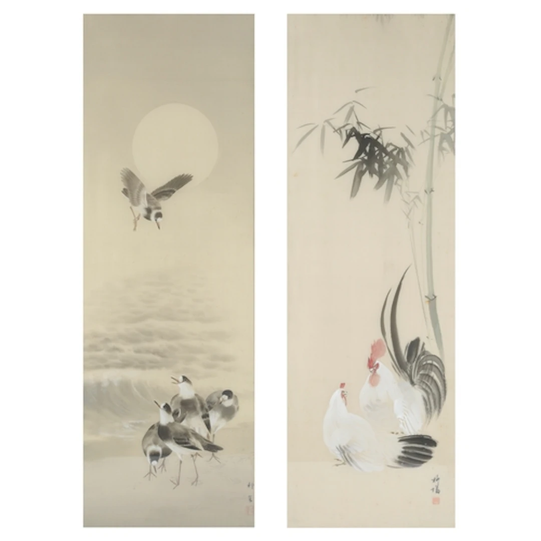 Japanese School (Meiji Period, 1868-1912) Terns and Chicken...