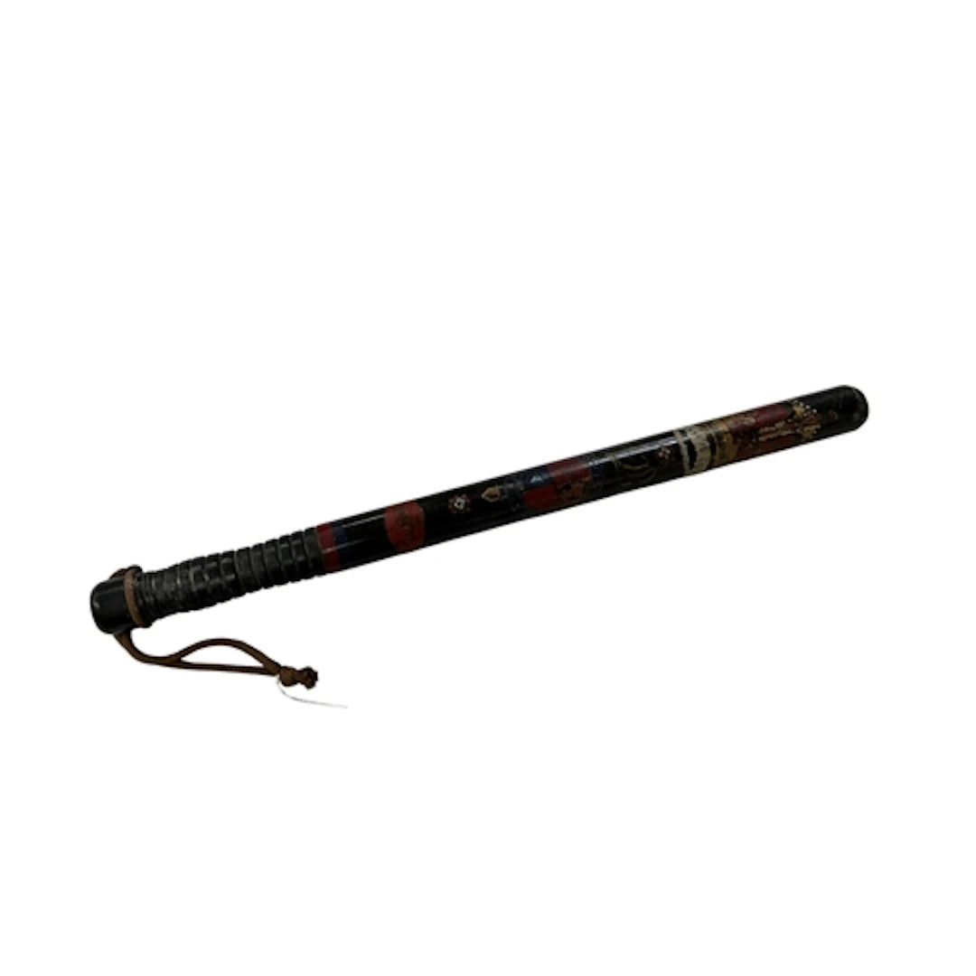 A Victorian painted truncheon, a late Victorian turn wooden ...