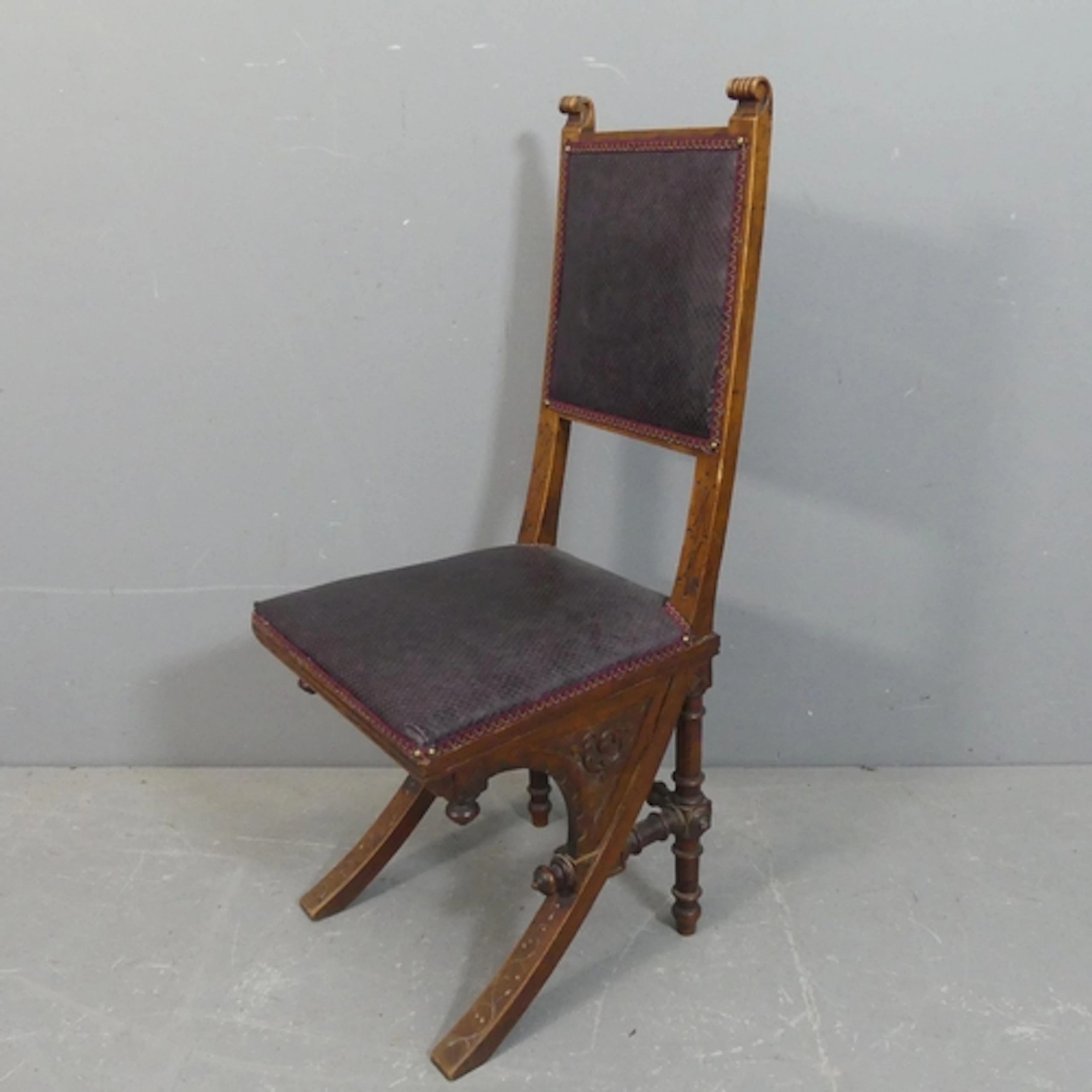 A late 19th century Italian side chair in the manner of Carl...