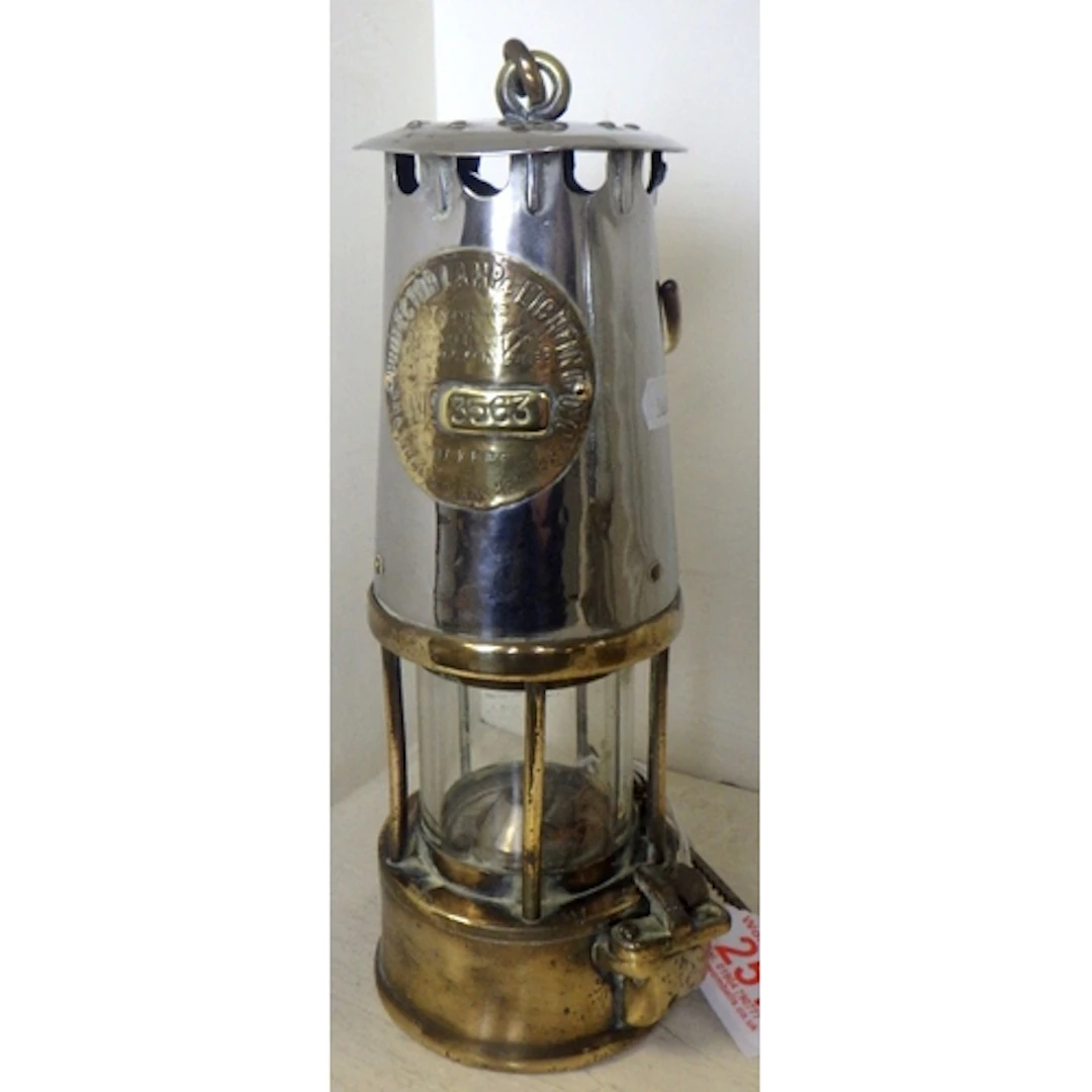An Eccles miner's lamp with striking pin