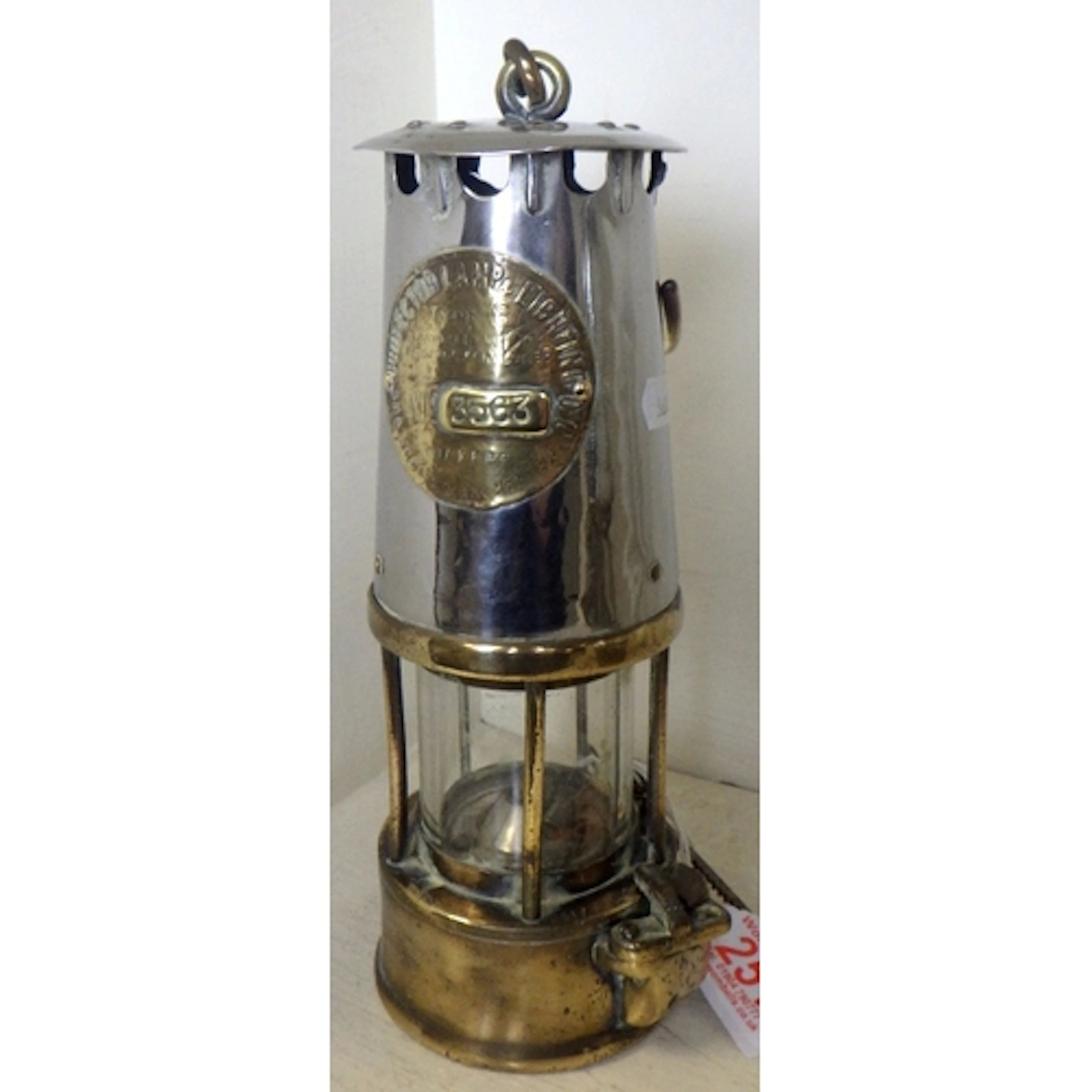 An Eccles miner's lamp with striking pin