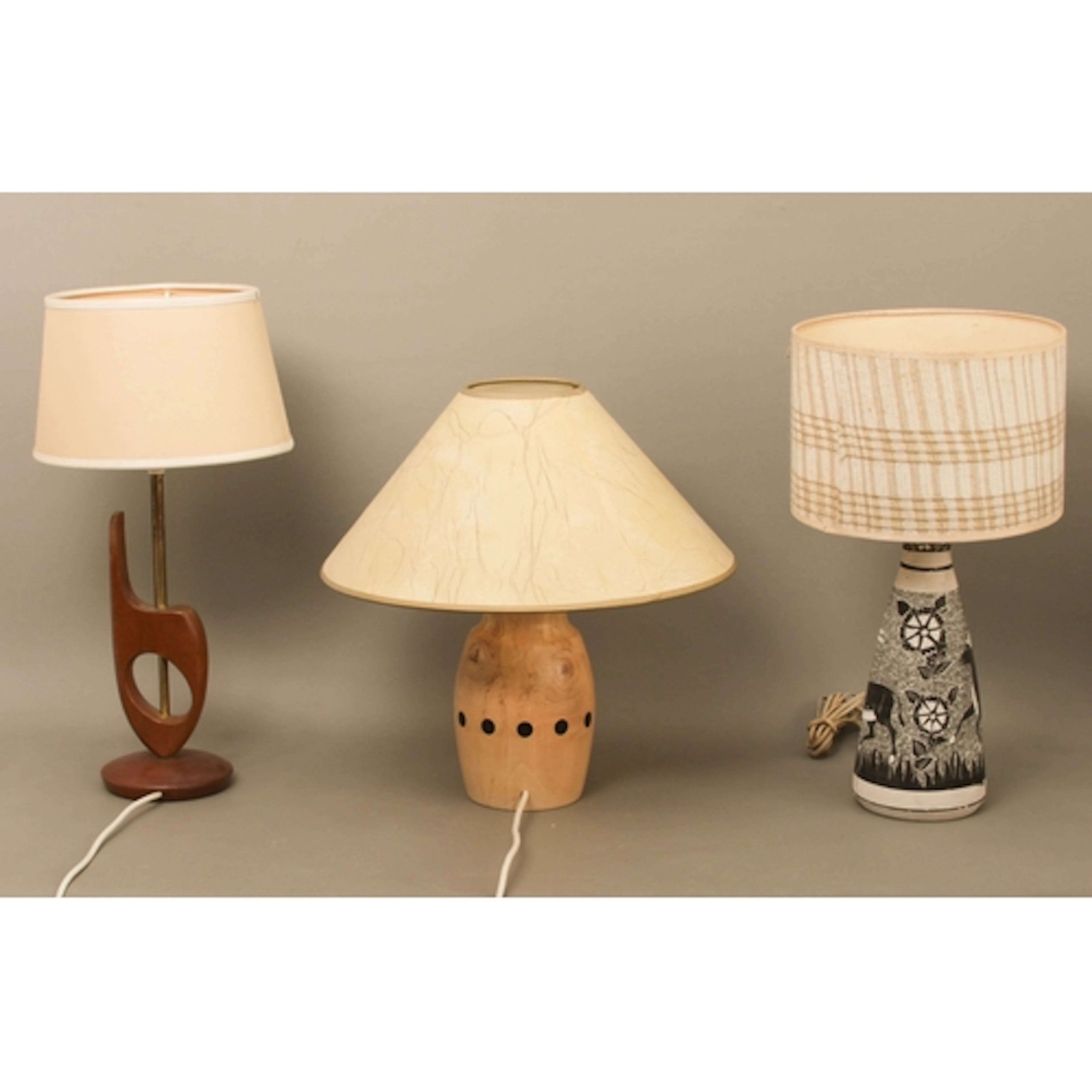 Three vintage table lamps, 1960s-90s - comprising a 1960s te...