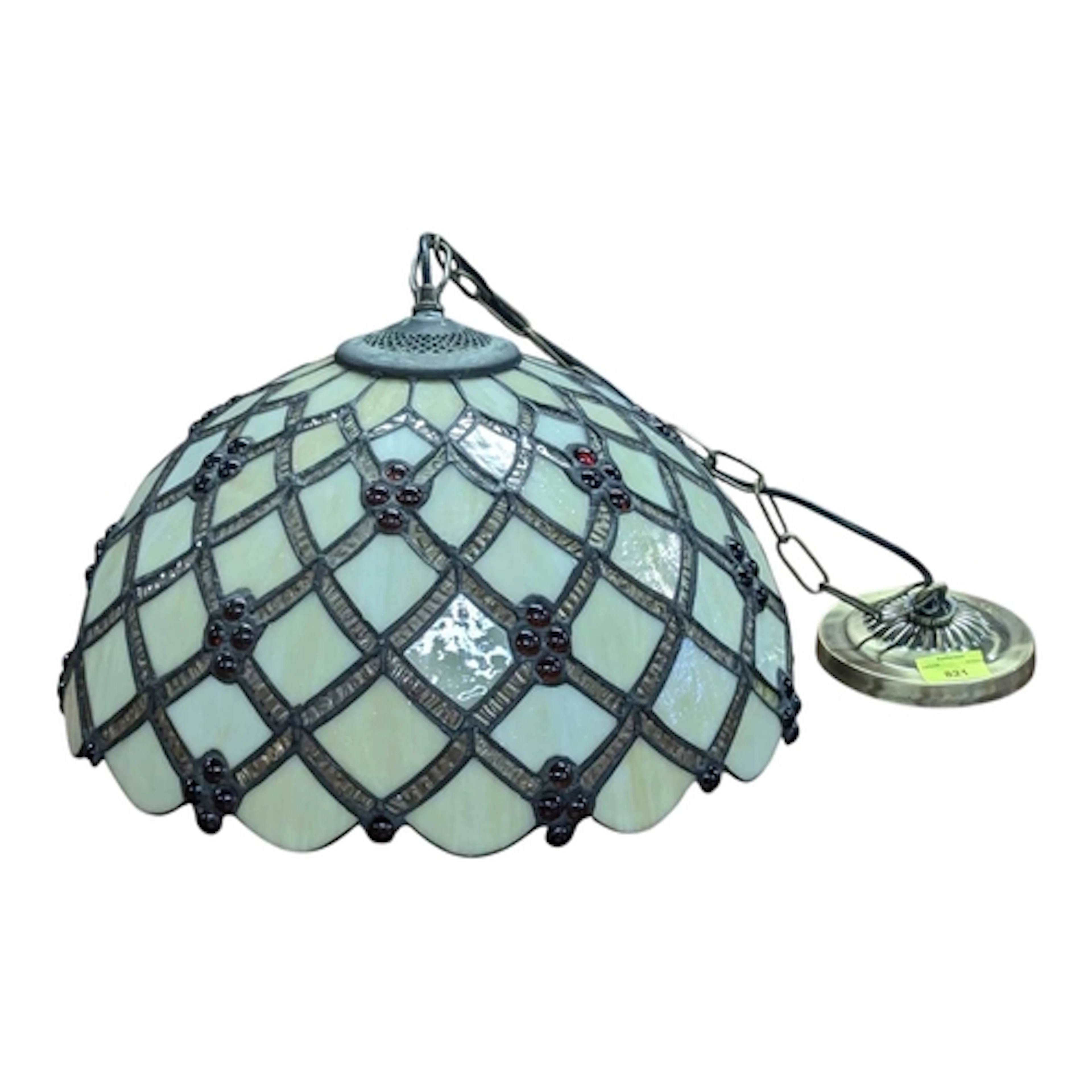 A vintage 20th century Tiffany style hanging ceiling light. ...