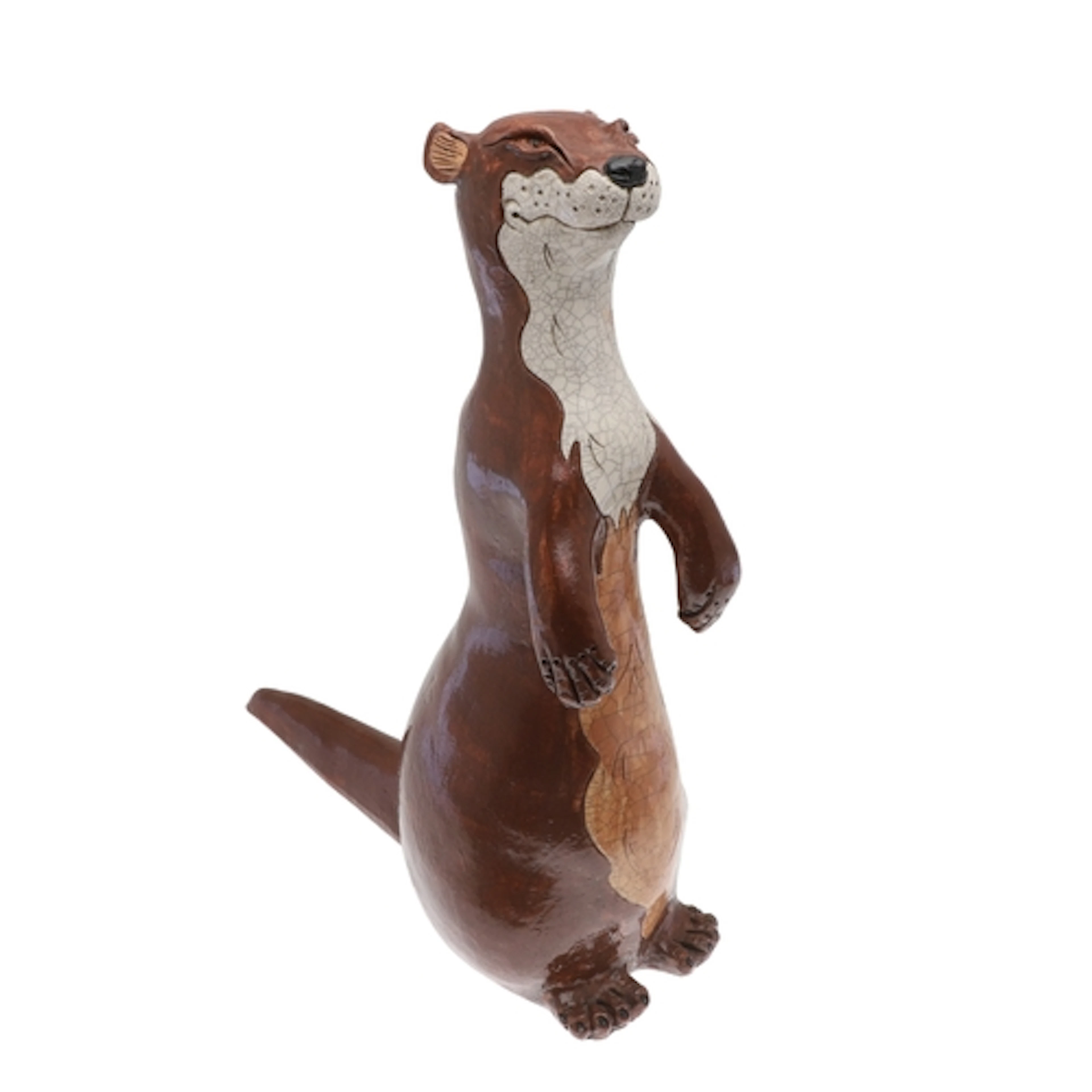 JENNIE HALE (B 1956). LARGE RAKU STUDIO POTTERY FIGURE OF AN...
