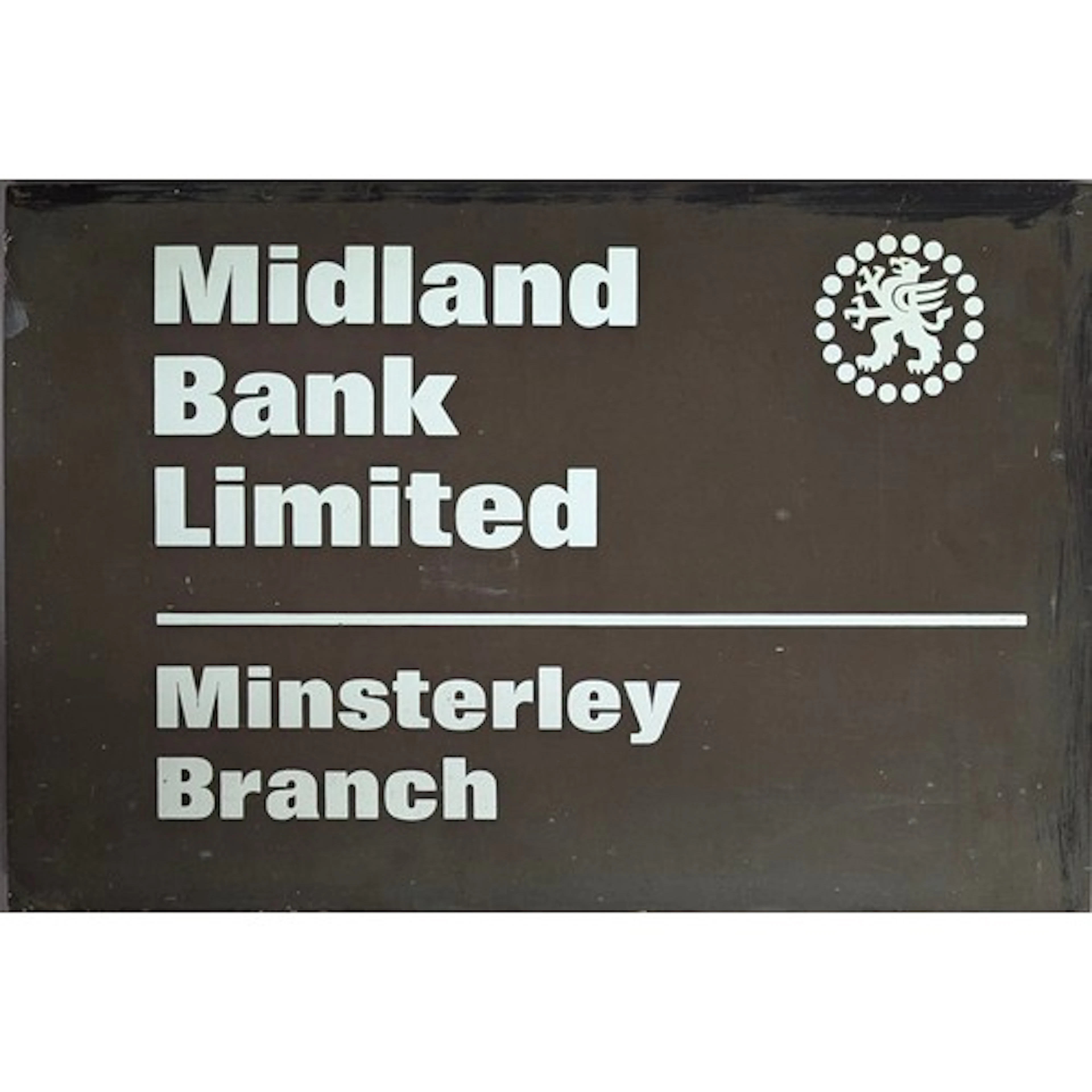 Advertising - Banking - a bronze rectangular plaque or sign,...