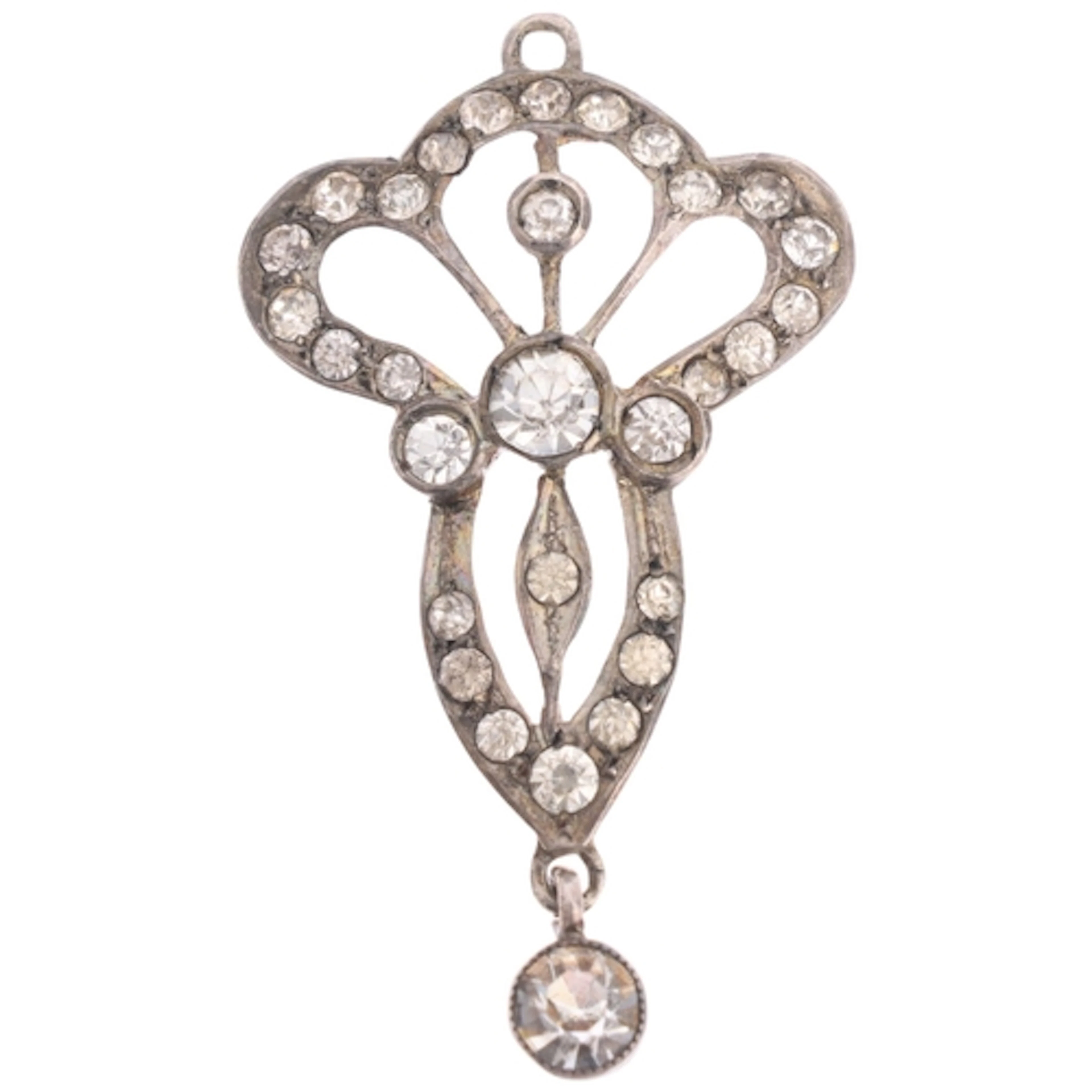 An Art Nouveau Continental silver paste openwork pendant, 37...