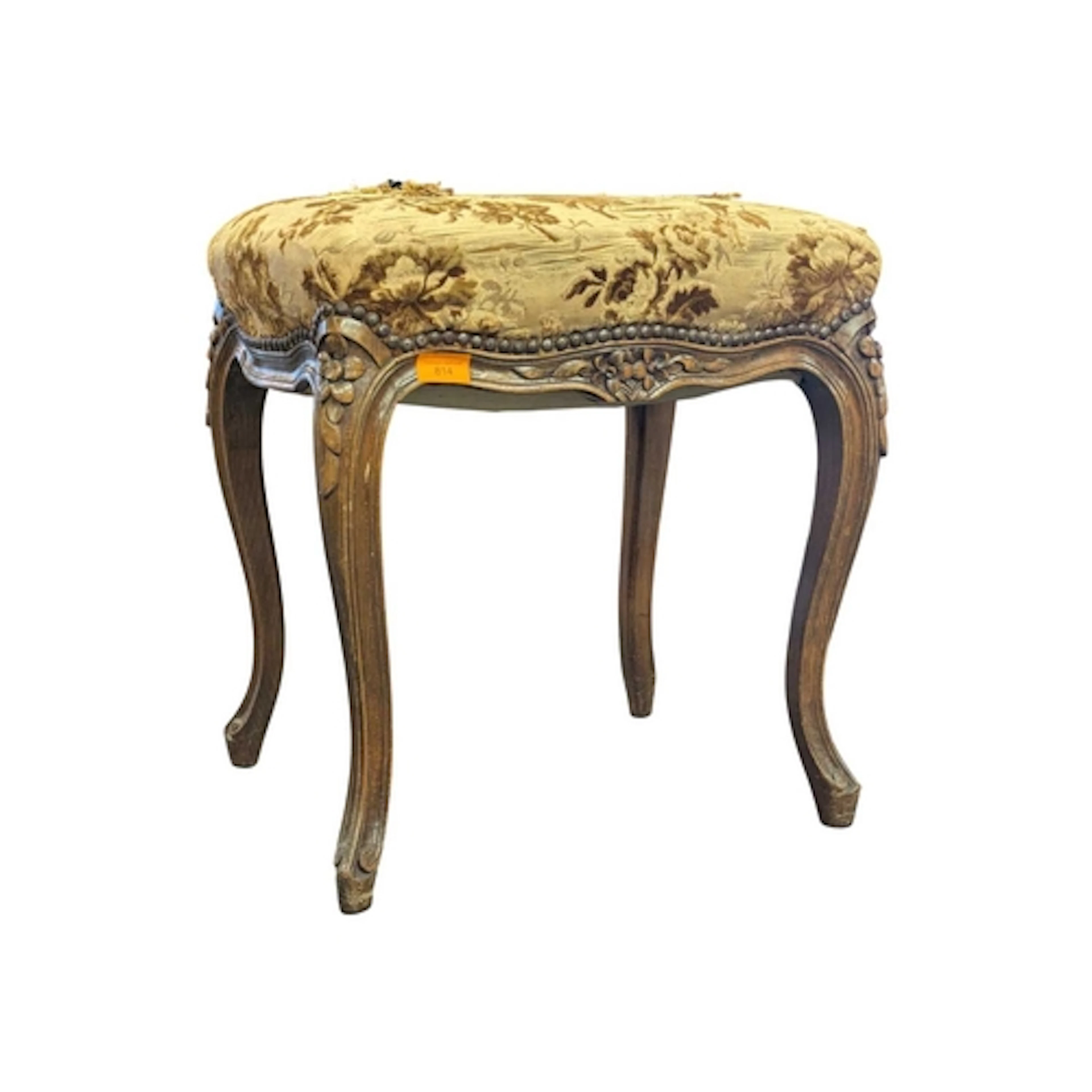 A Louis Cannes French rococo footstool. Of beech wood constr...