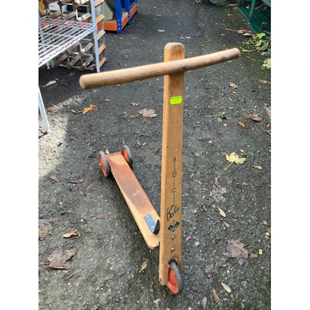 Vintage Vero ABC baby wooden scooter