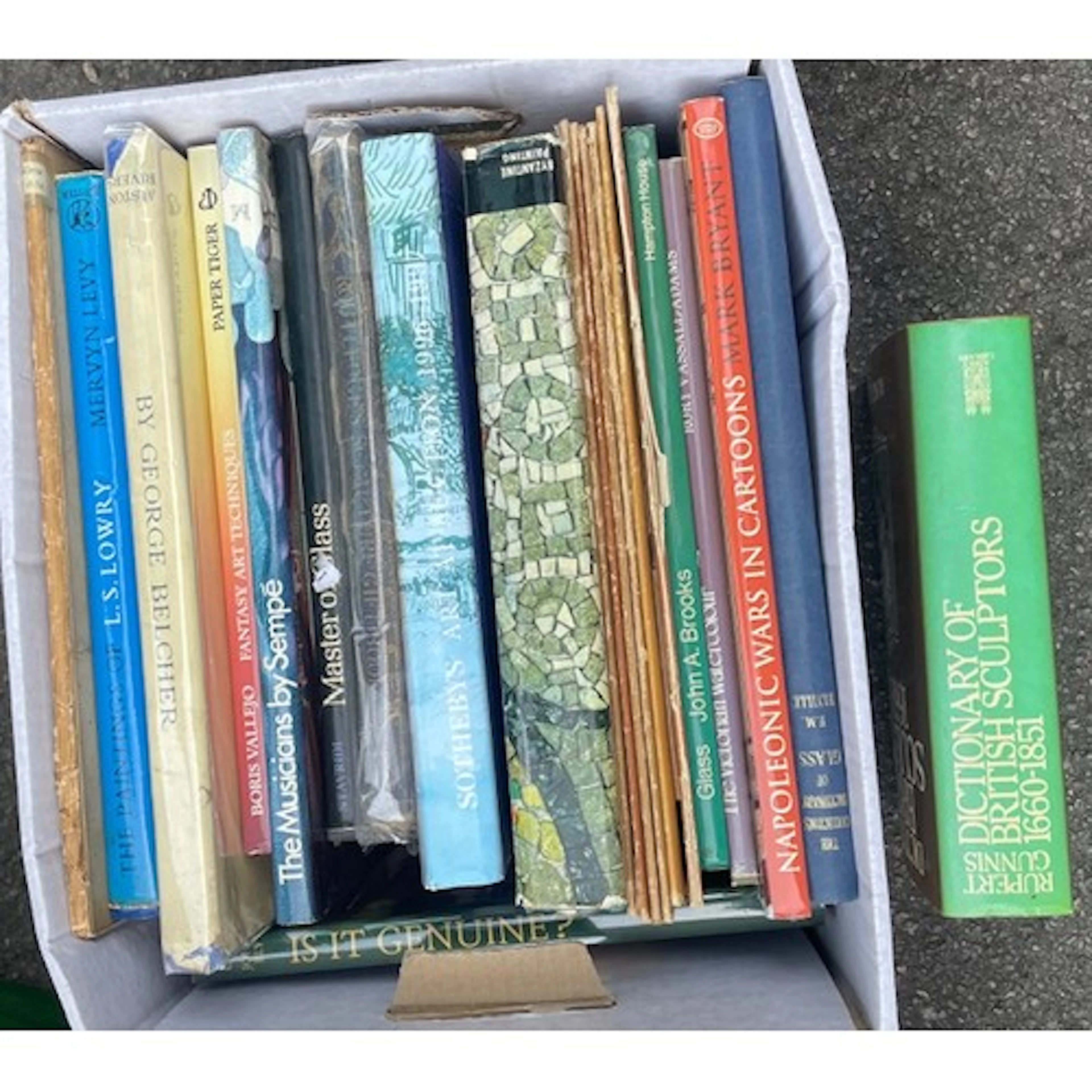 Books incl. LS Lowry, By George Belcher, Musicians by Sempe,...