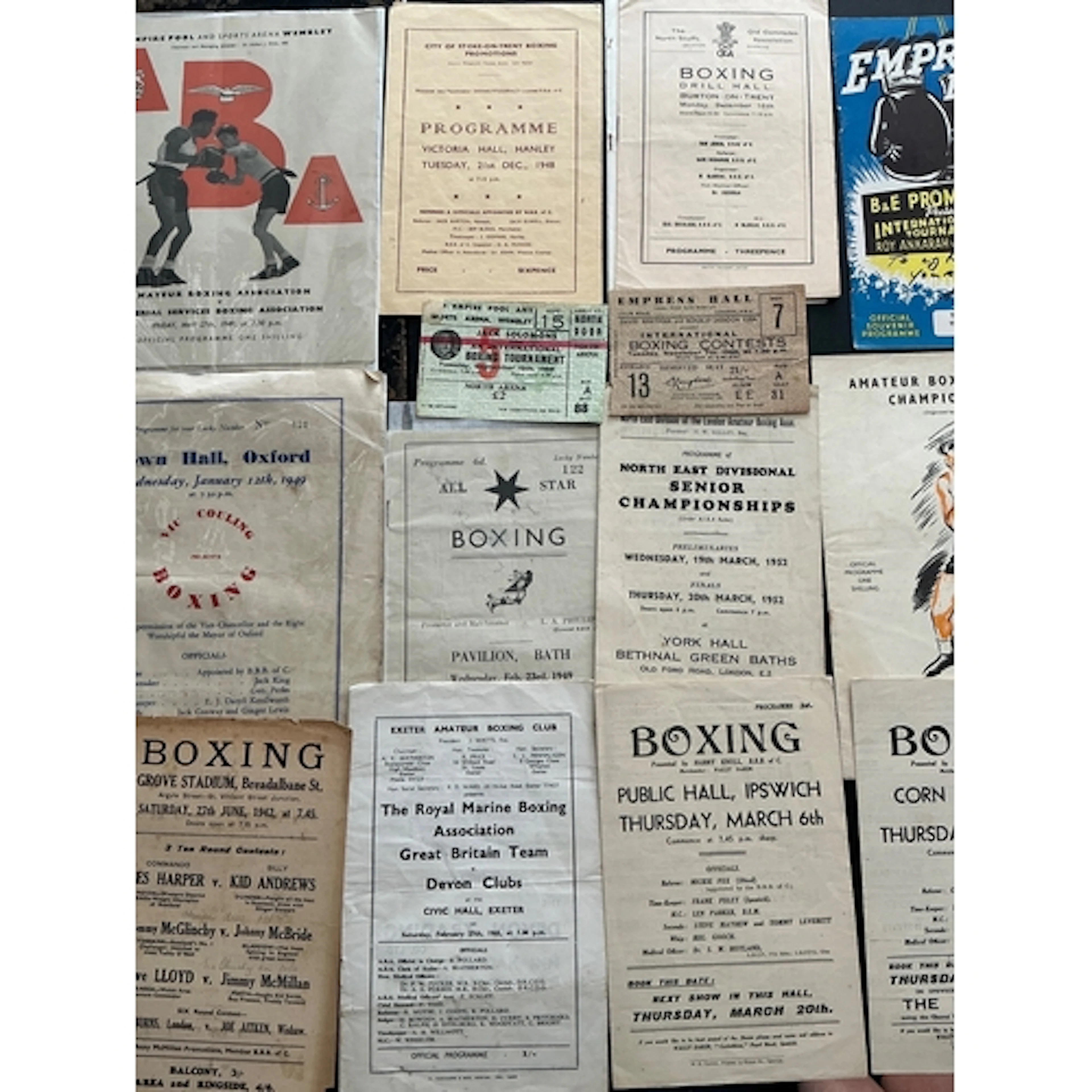 Boxing Programmes: From the 1935 tournament at Taunton then ...