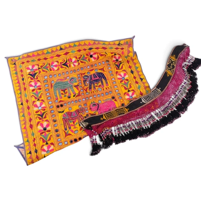 A Chakla embroidered wall hanging, and an Uzbek embroidered ...