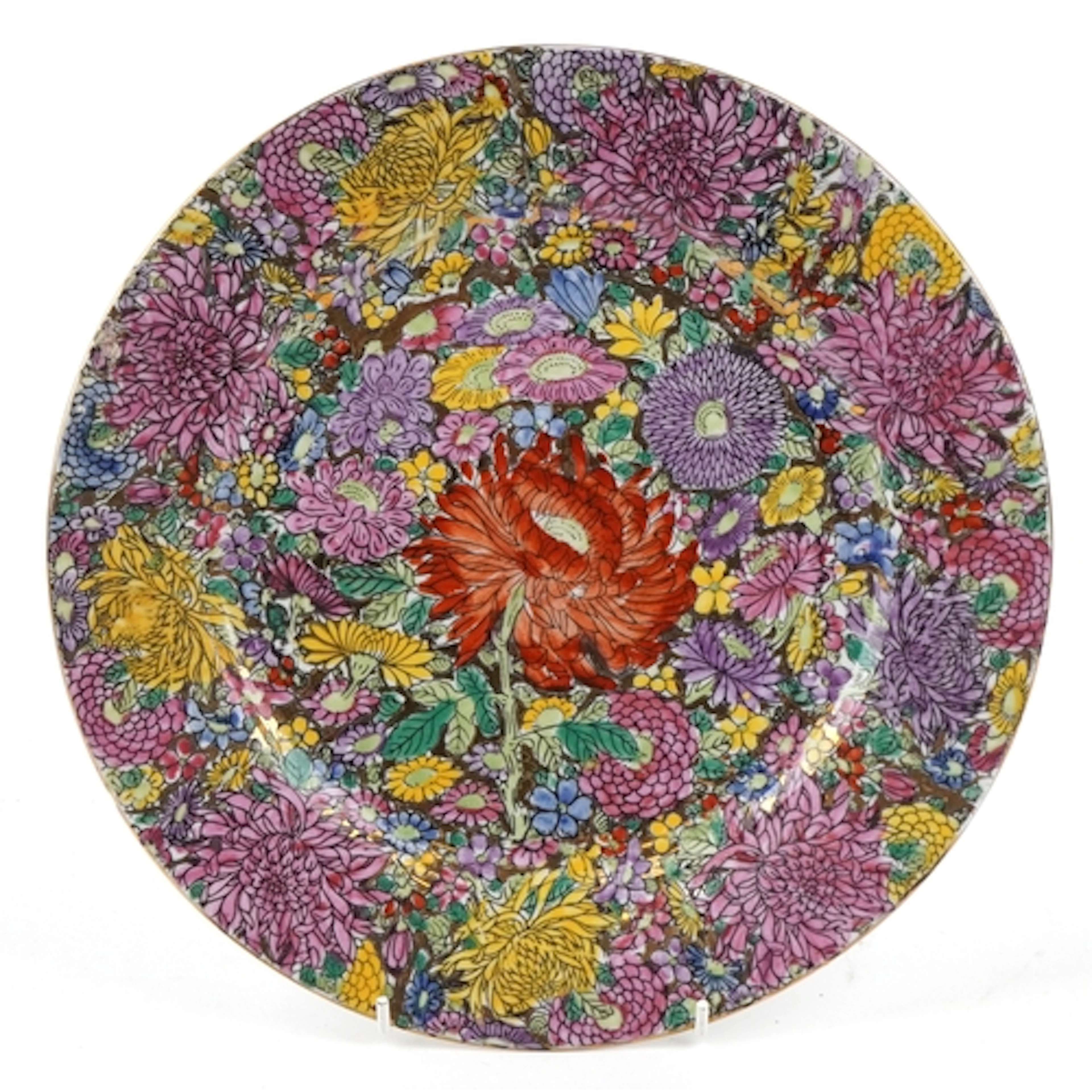 Chinese porcelain plate enamelled with the Thousand Flowers ...