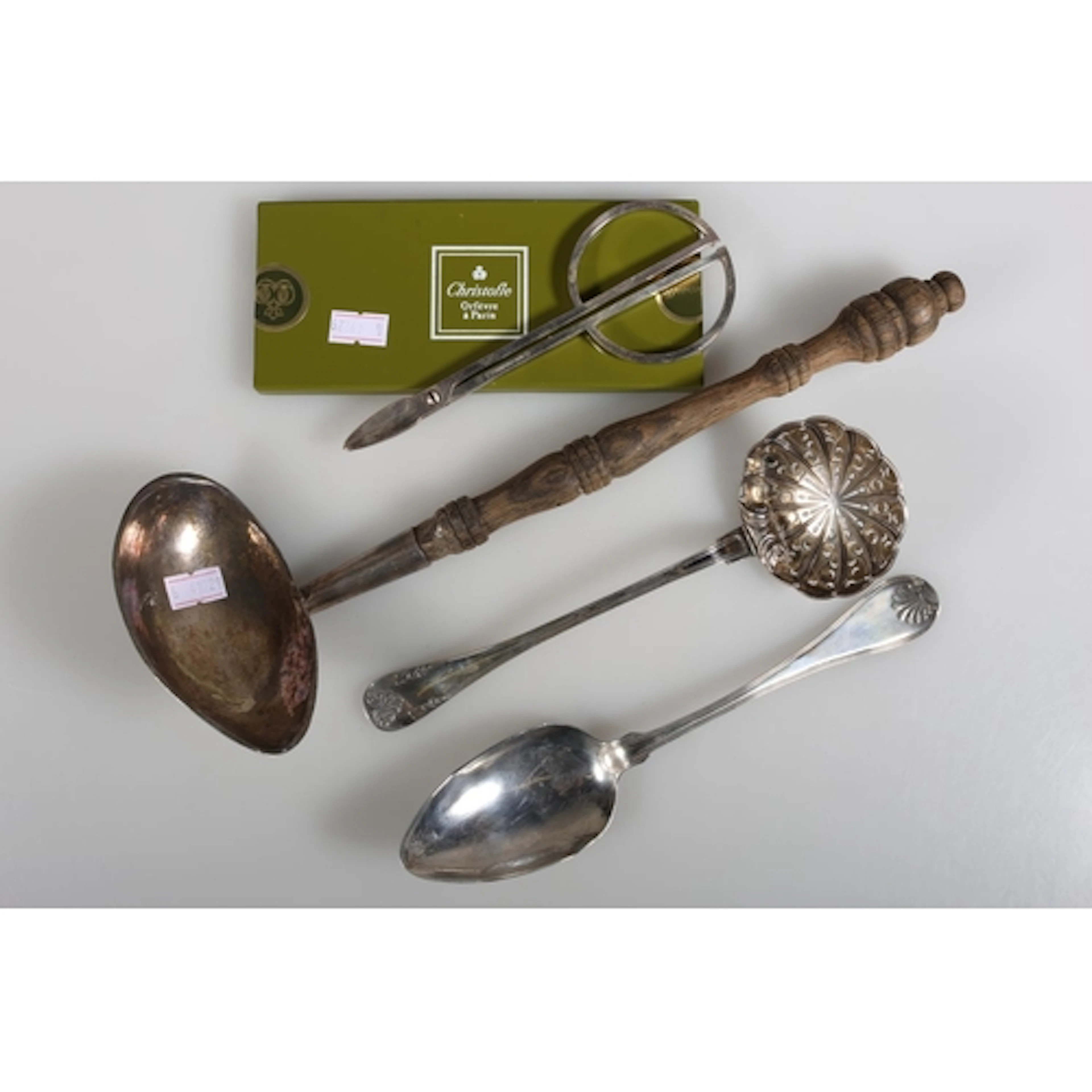 Christofle of Paris, a pair of Art Deco design white metal s...